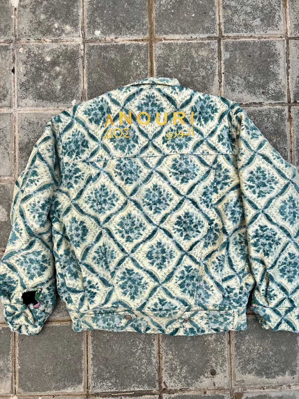 Moroccan hand made with unique light blue color,  carpet Jacket UNISEX