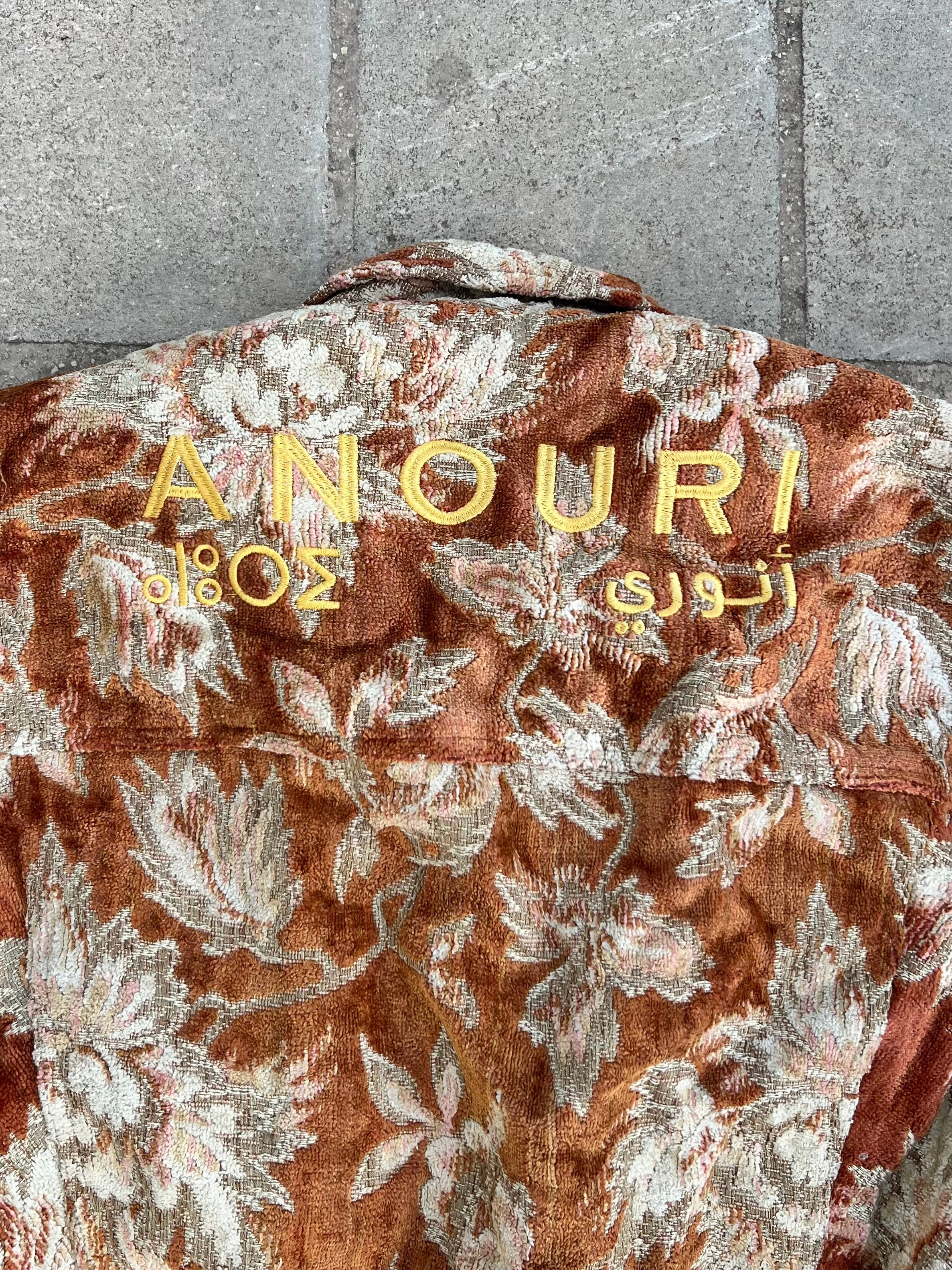 Moroccan hand made with unique orange color,  carpet Jacket UNISEX
