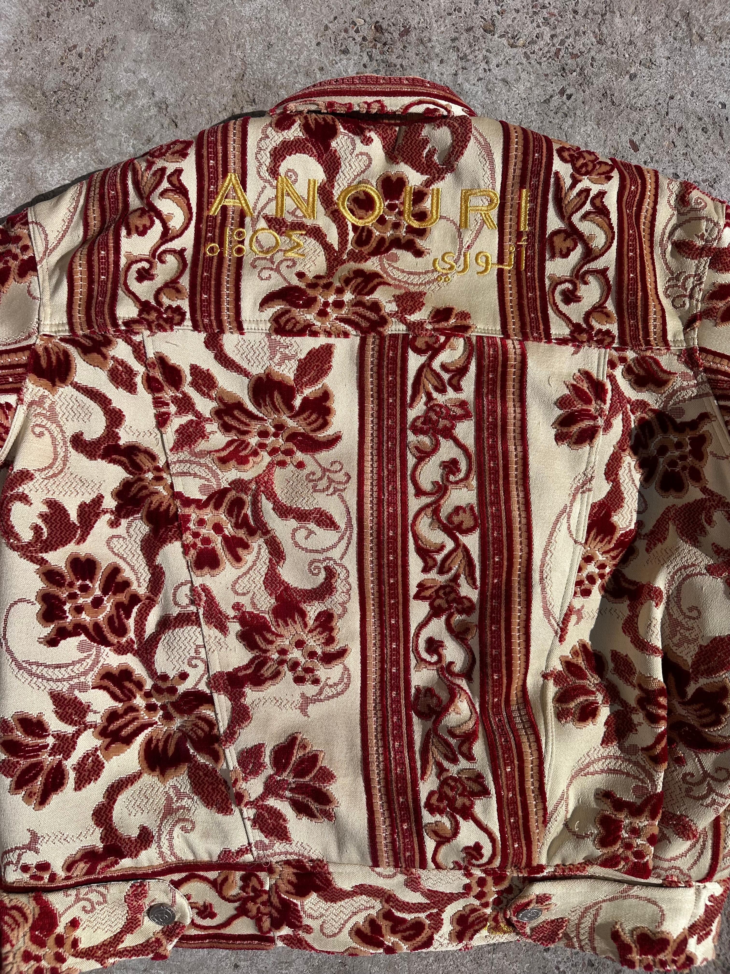 Moroccan hand made with unique unique yellow and red color,  carpet Jacket UNISEX