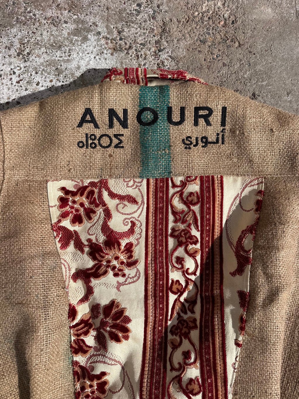 Moroccan hand made unique red Carpet and burlap set UNISEX