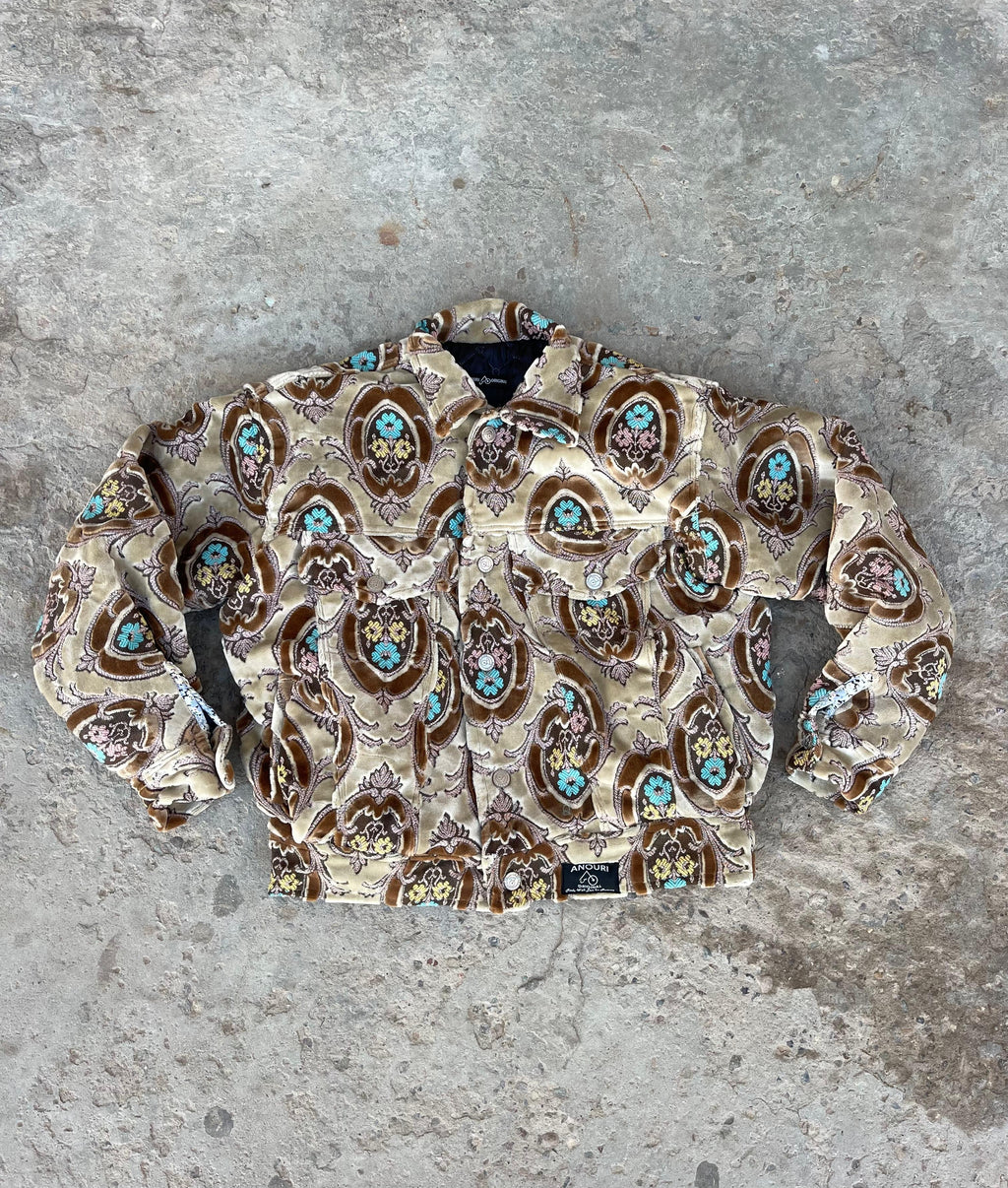 Moroccan hand made yellow and brown with unique design carpet Jacket UNISEX