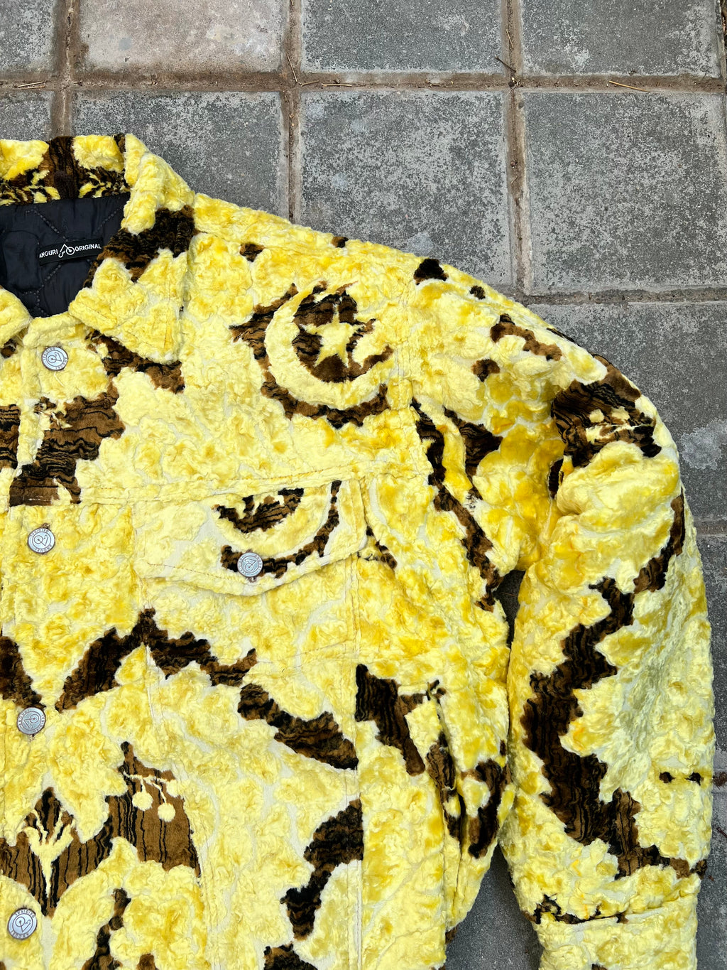 Moroccan hand made with unique yellow color ,  carpet Jacket UNISEX