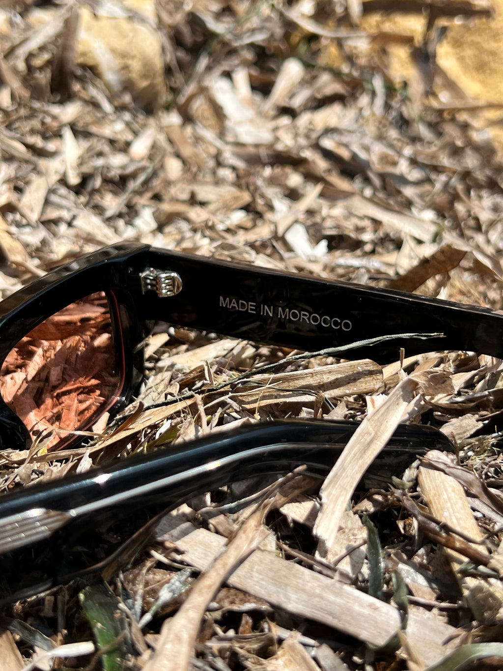 Atlas Black & Pink Sunglasses , Handmade in Morocco, Premium Lightweight Frames with Bold Pink Lens Modern Design