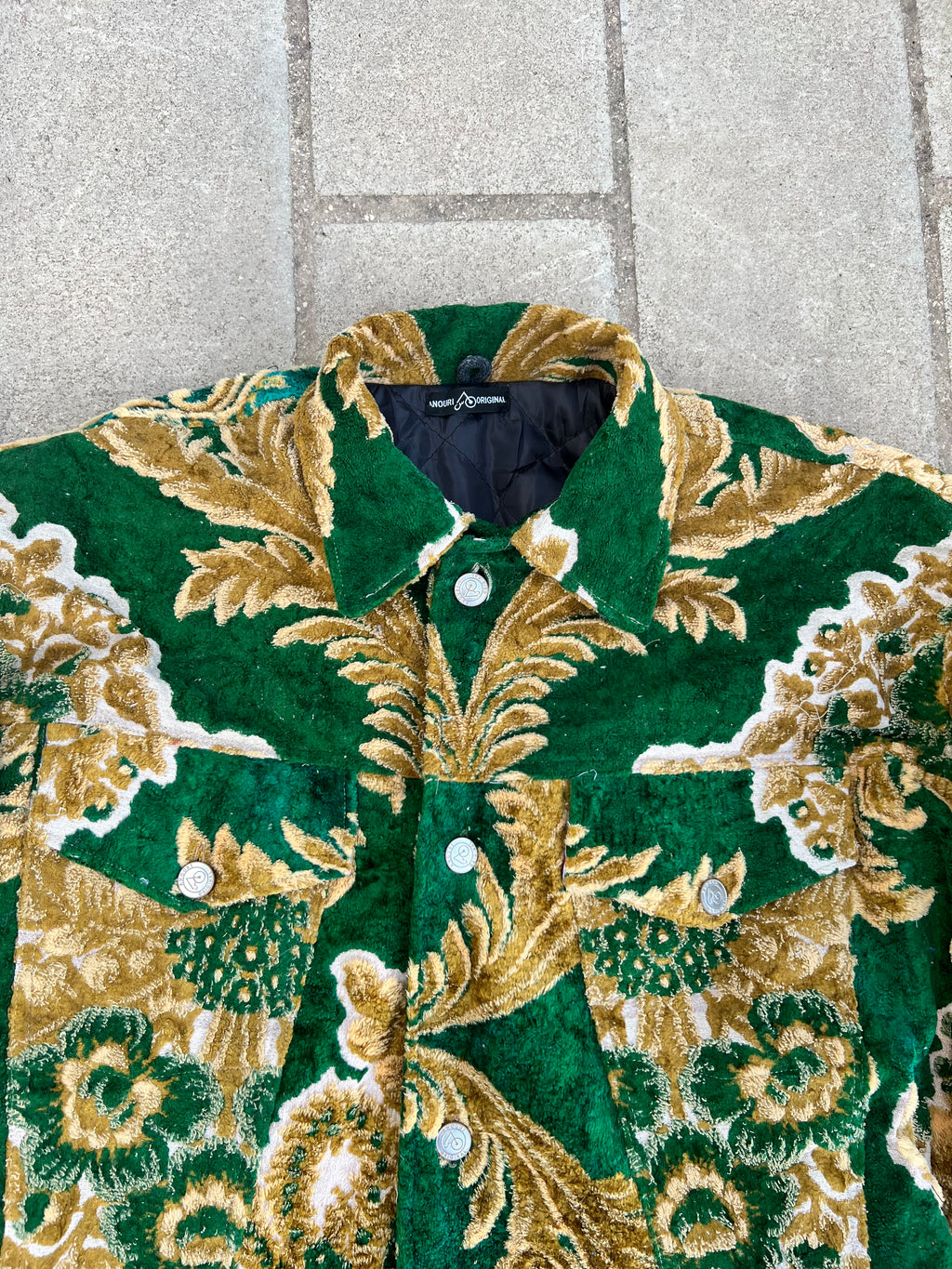 Moroccan hand made with unique yellow and green color,  carpet Jacket UNISEX