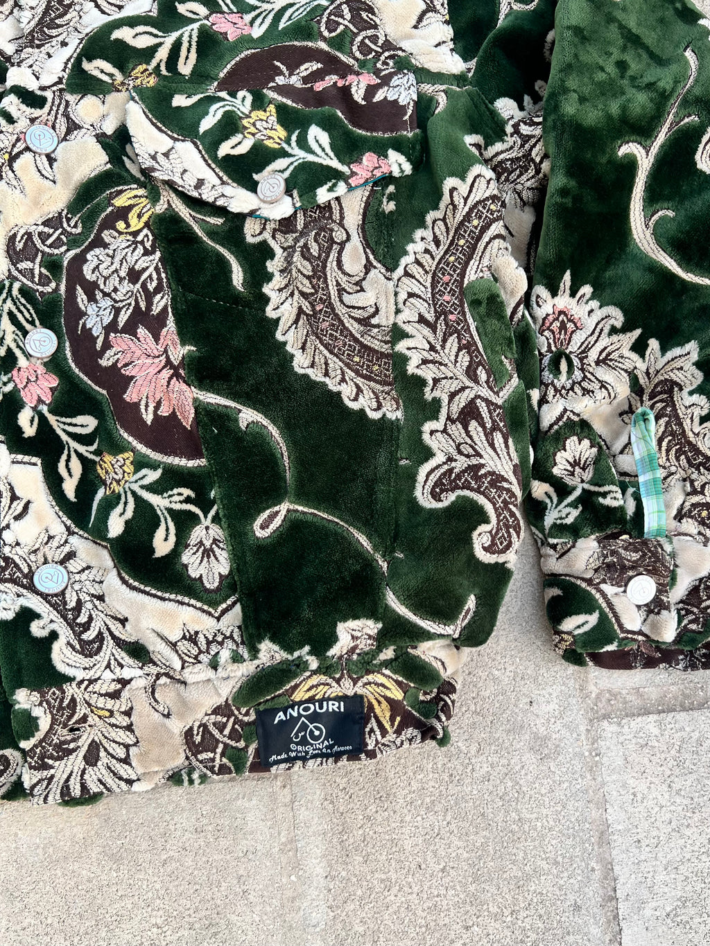 Moroccan hand made with unique green color,  carpet Jacket UNISEX