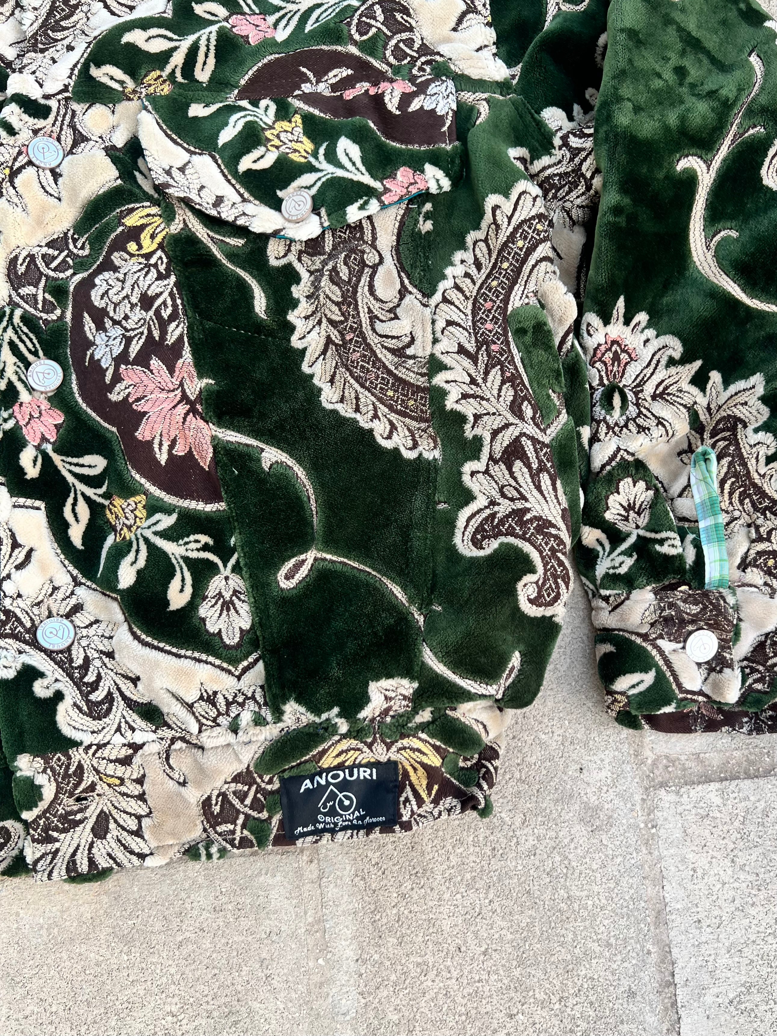 Moroccan hand made with unique green color,  carpet Jacket UNISEX