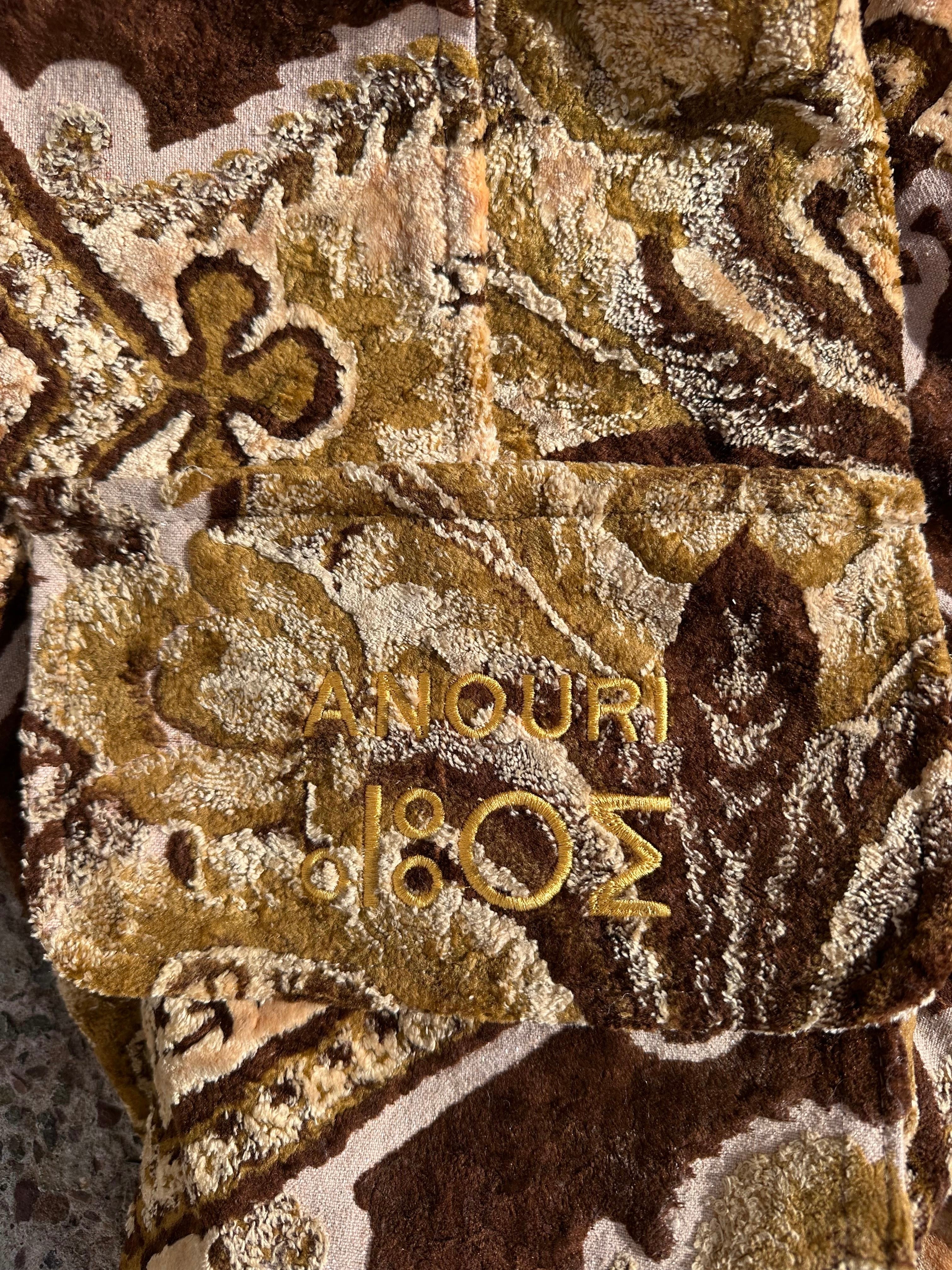 Moroccan hand made unique burlap and brown Carpet and burlap set UNISEX