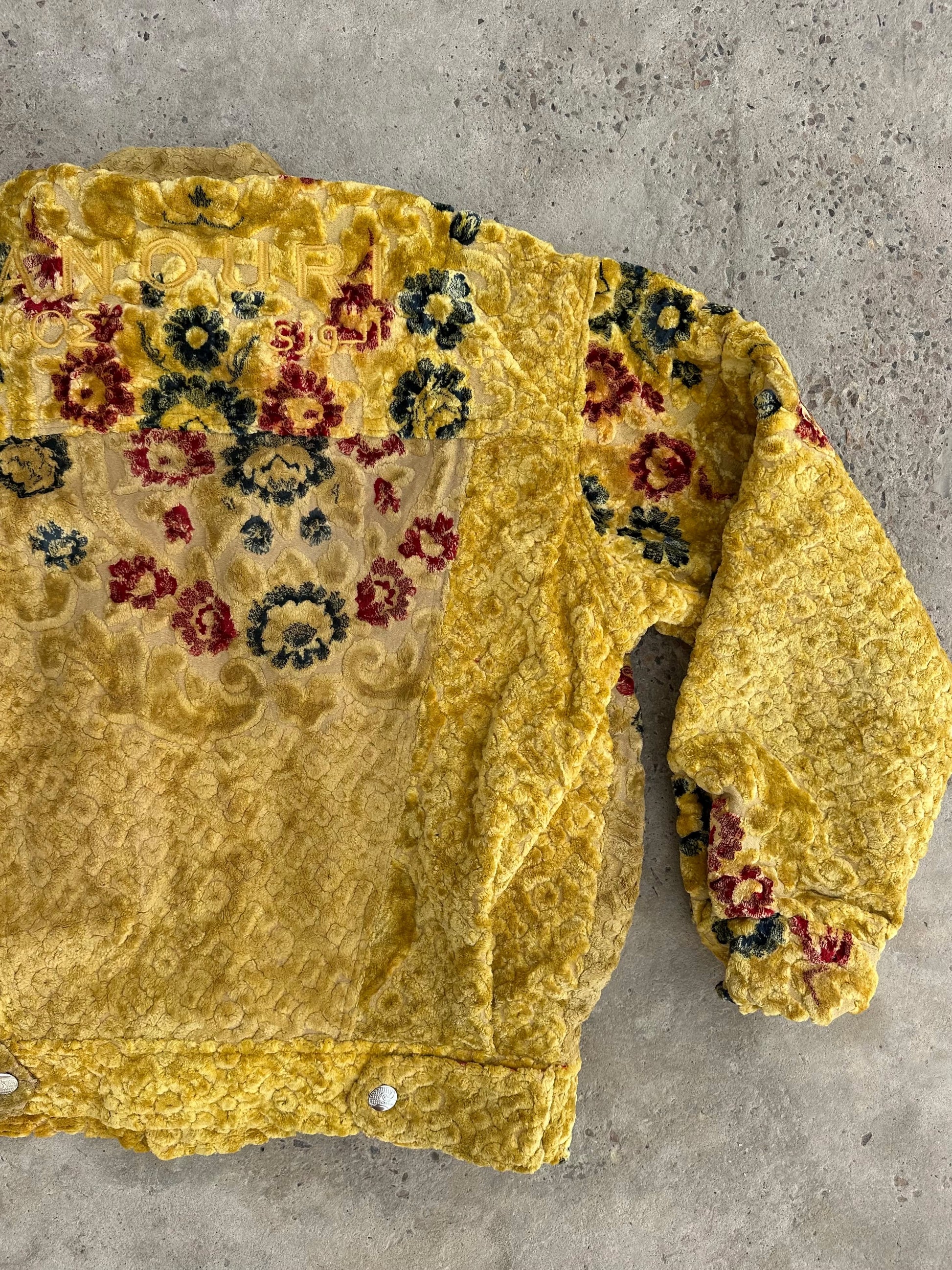 Moroccan hand made Yellow with unique design carpet Jacket UNISEX