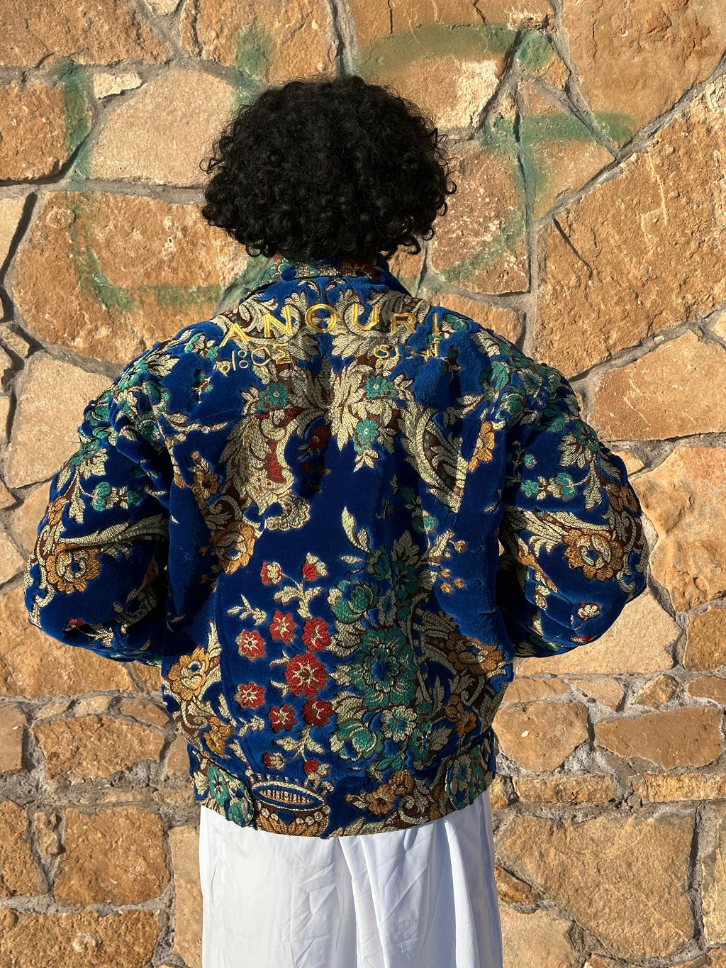 Moroccan hand made with unique blue color,  carpet Jacket UNISEX