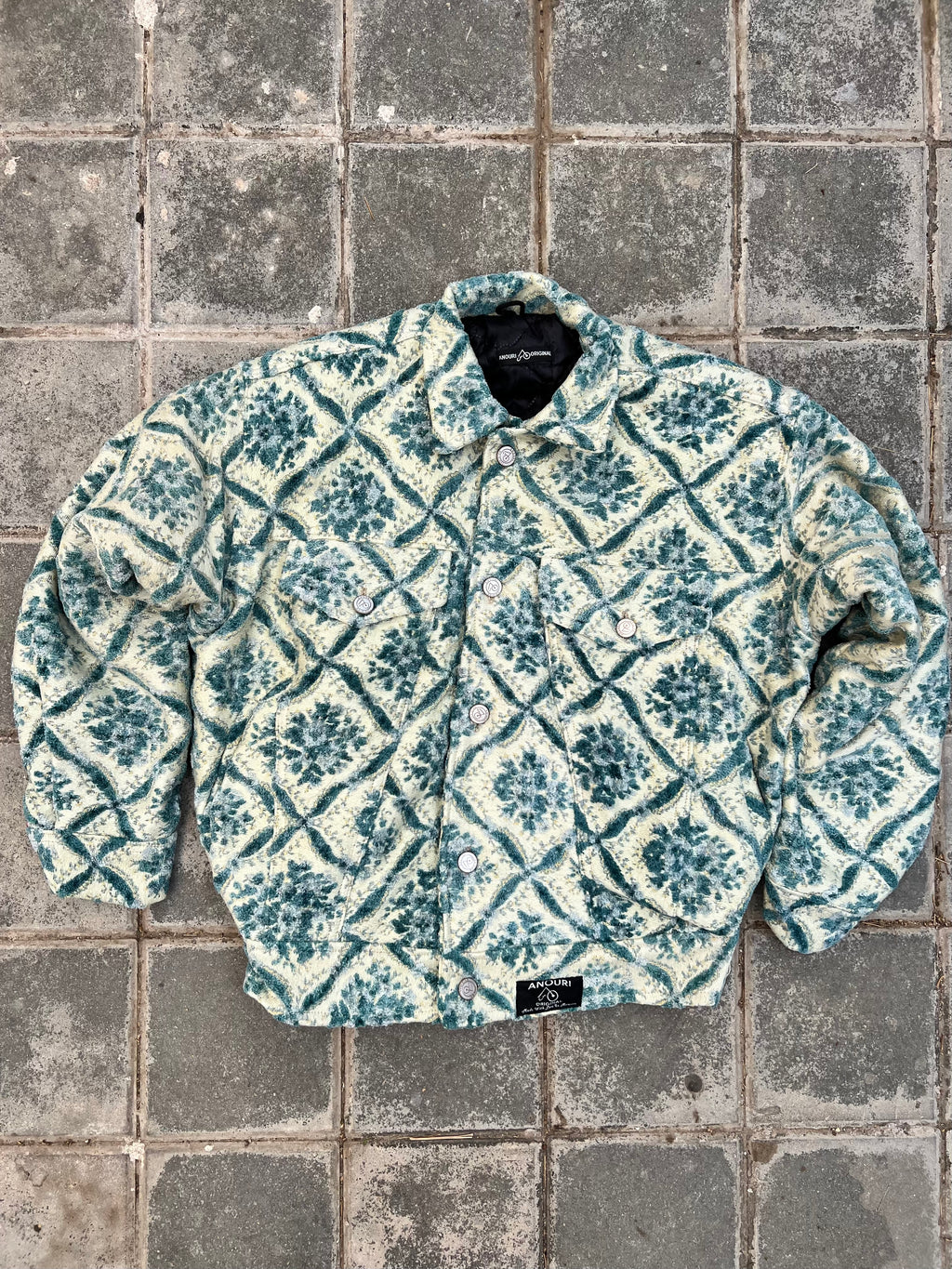 Moroccan hand made with unique light blue color,  carpet Jacket UNISEX