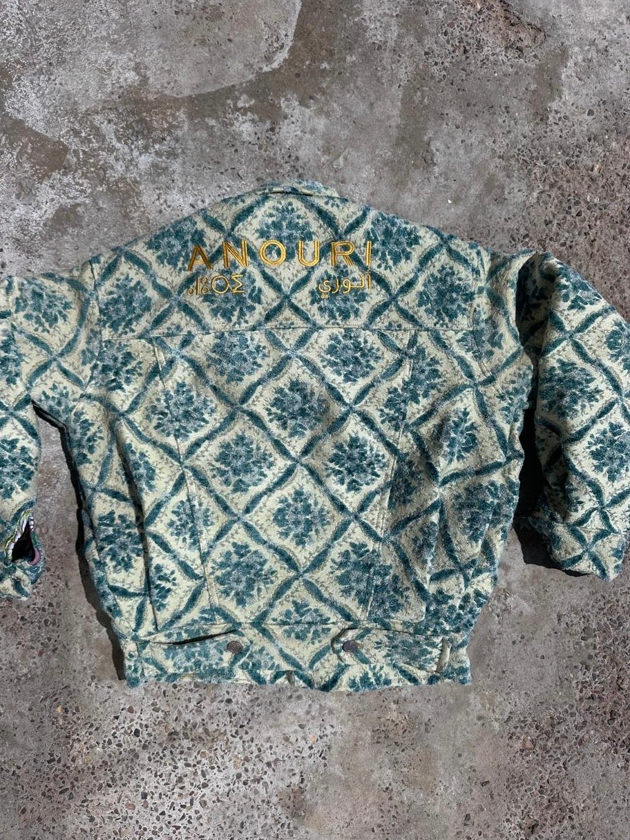 Moroccan hand made with unique light blue color,  carpet Jacket UNISEX