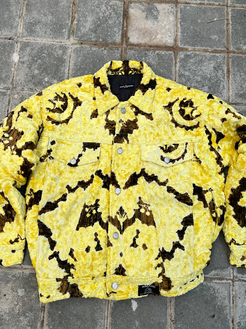 Moroccan hand made with unique yellow color ,  carpet Jacket UNISEX