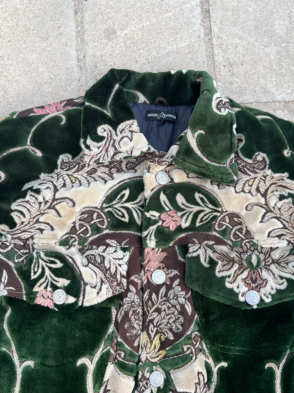 Moroccan hand made with unique green color,  carpet Jacket UNISEX