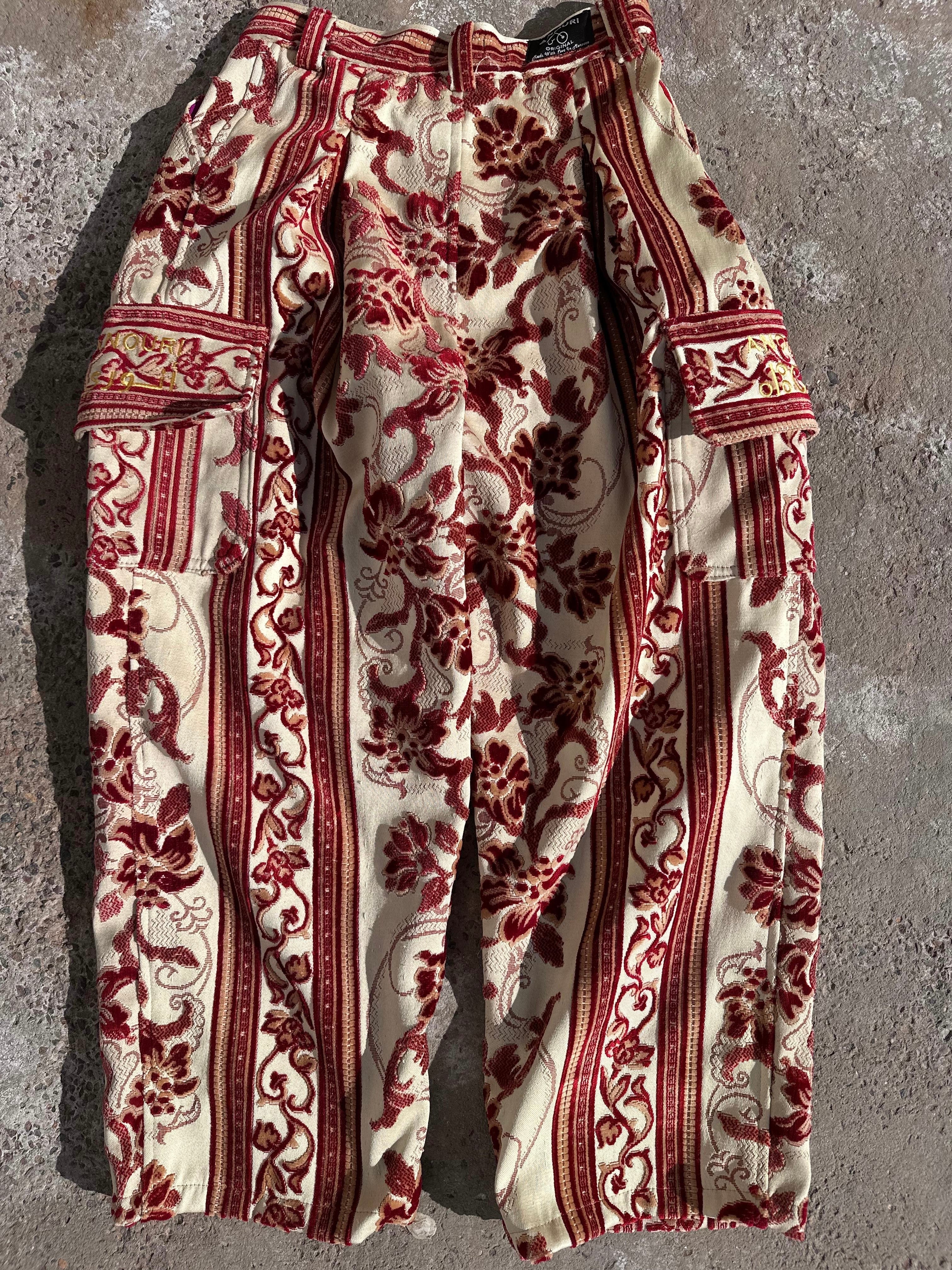 Moroccan hand made unique red Carpet and burlap set UNISEX