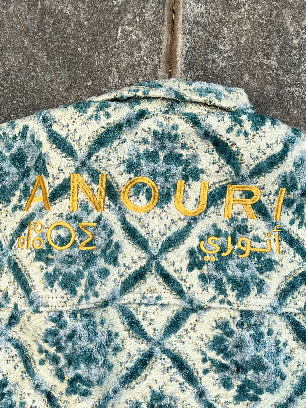 Moroccan hand made with unique light blue color,  carpet Jacket UNISEX
