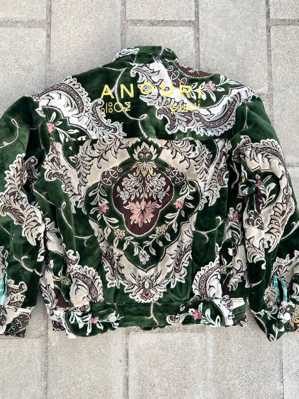 Moroccan hand made with unique green color,  carpet Jacket UNISEX