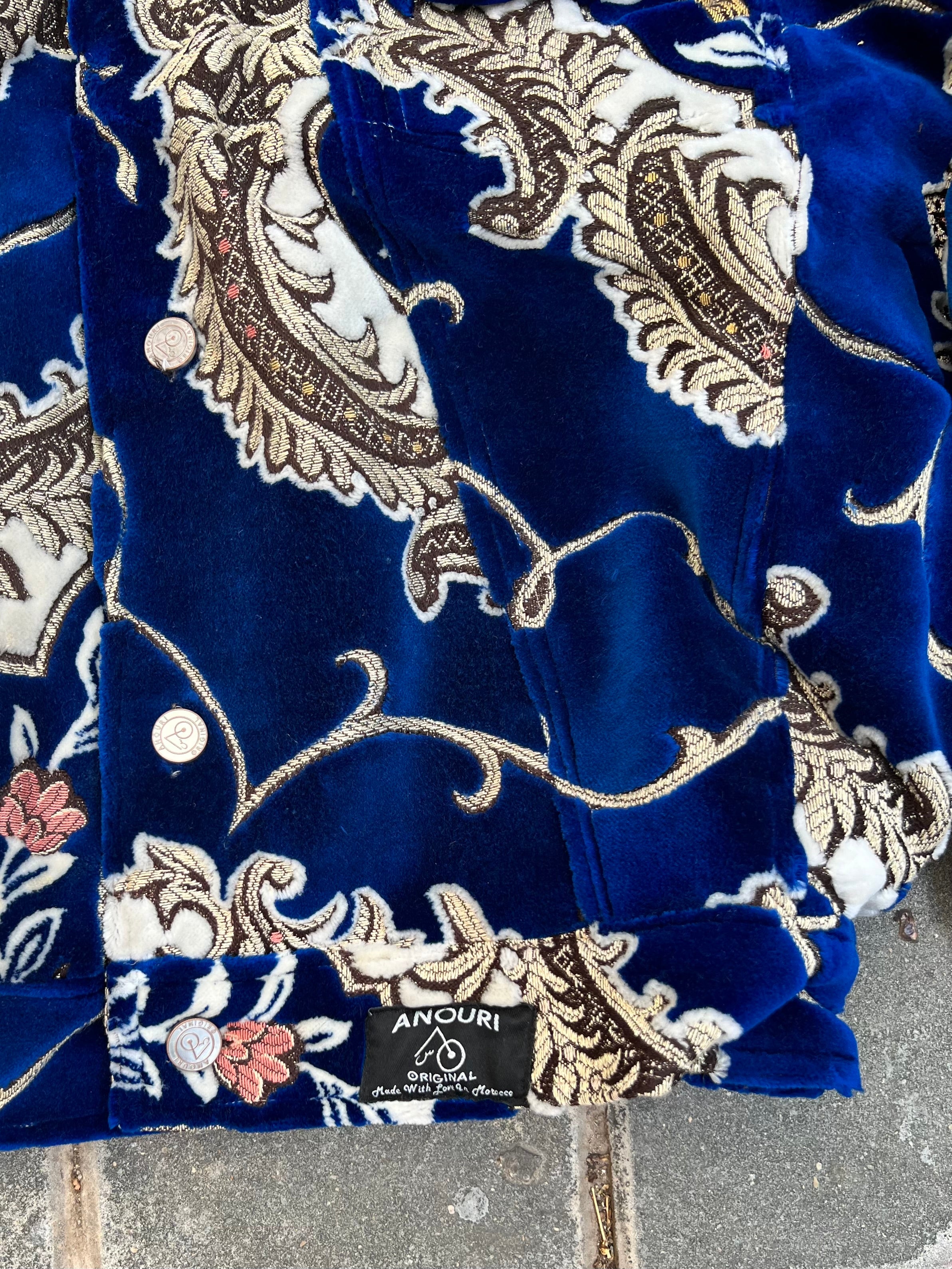 Moroccan hand made with unique design Blue color ,  carpet Jacket UNISEX