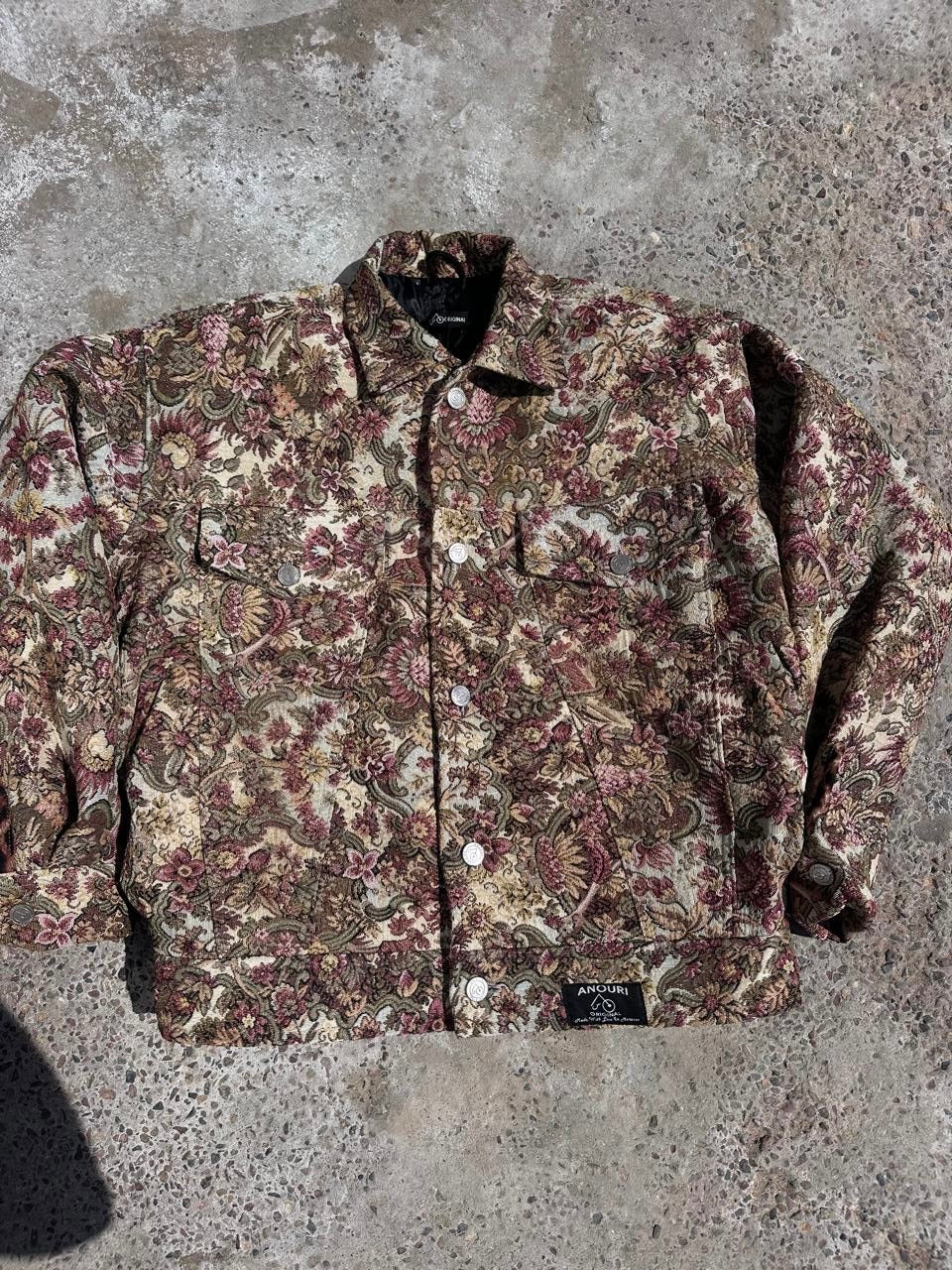 Moroccan hand made with unique flower color,  carpet Jacket UNISEX