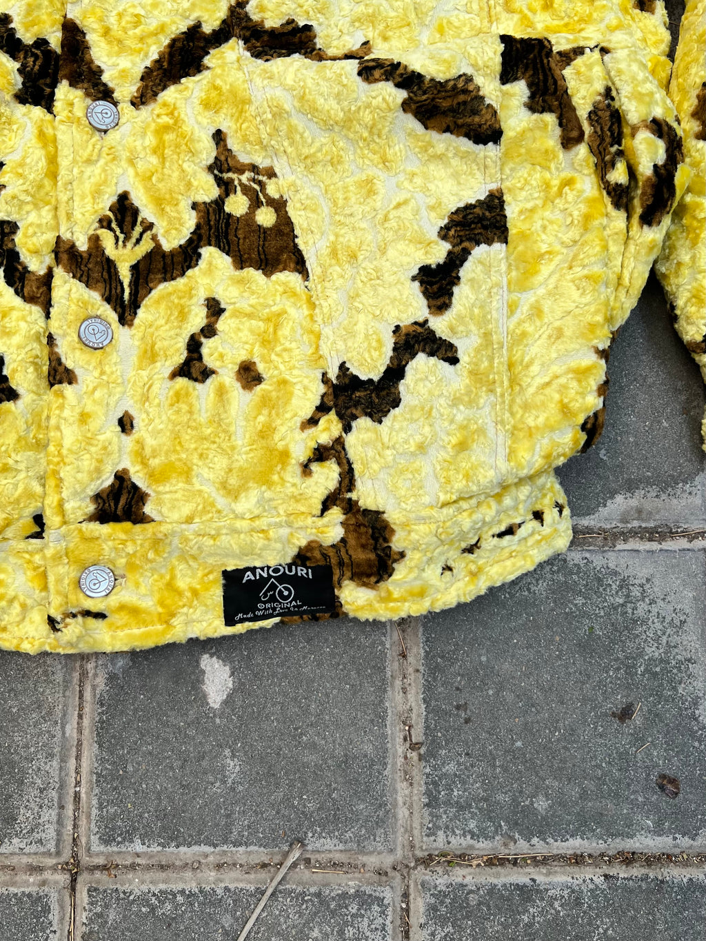 Moroccan hand made with unique yellow color ,  carpet Jacket UNISEX