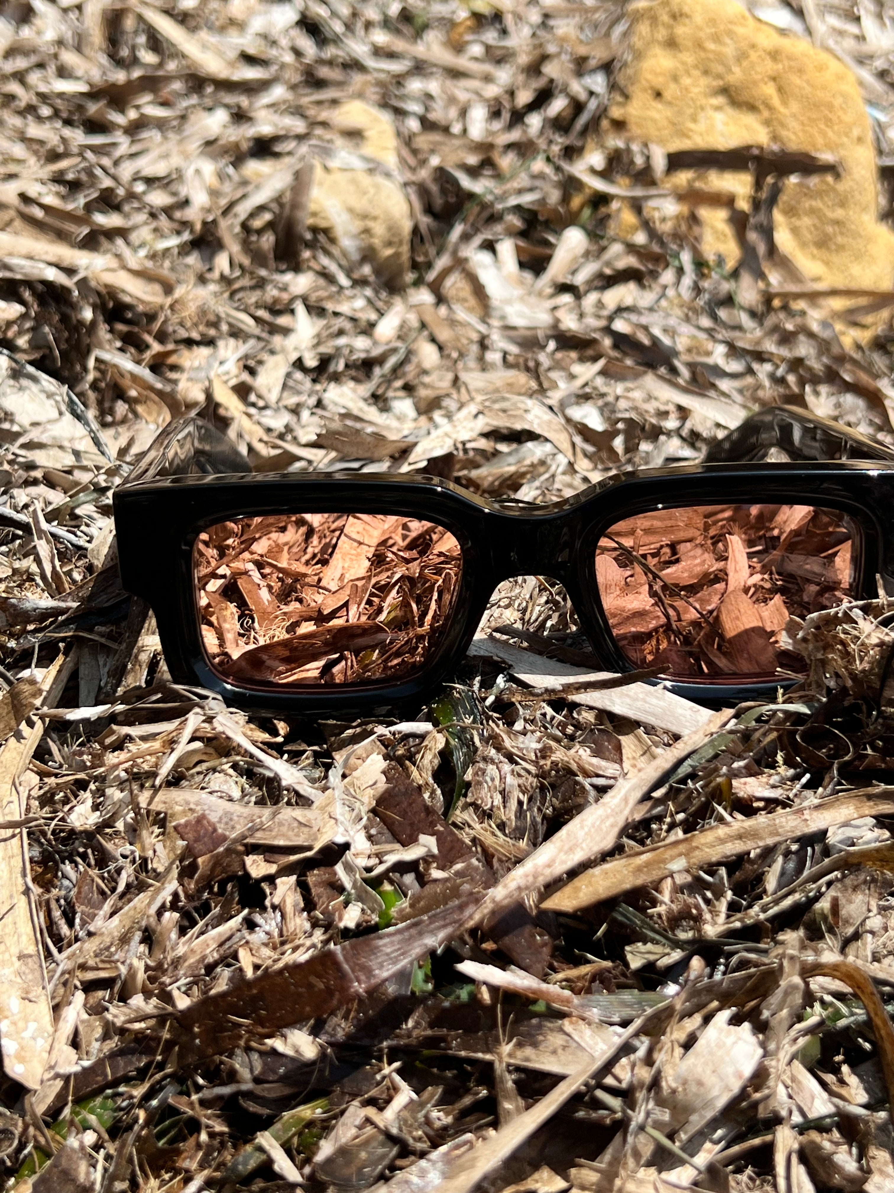 Atlas Black & Pink Sunglasses , Handmade in Morocco, Premium Lightweight Frames with Bold Pink Lens Modern Design