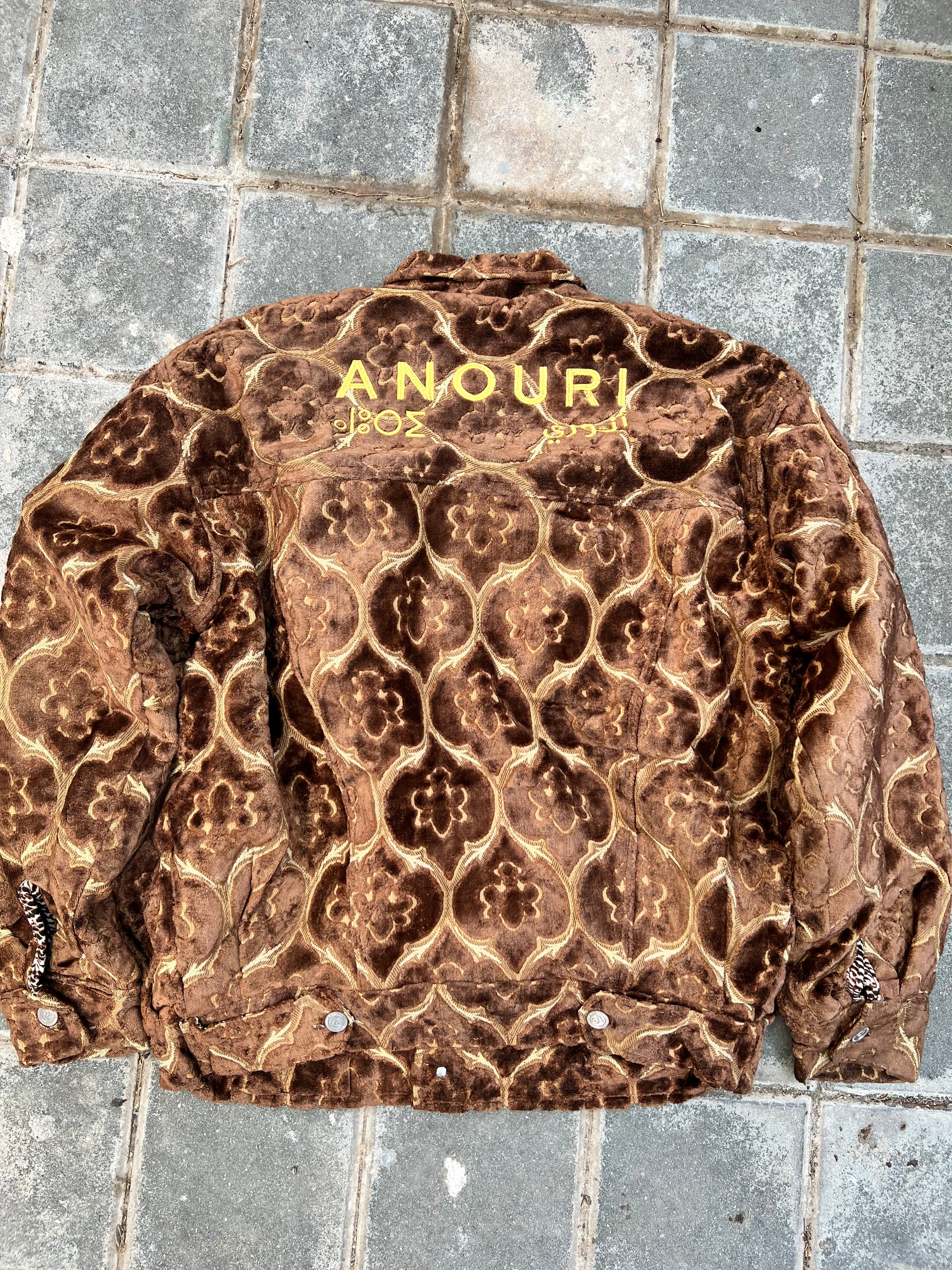 Moroccan hand made with unique design brown color ,  carpet Jacket UNISEX