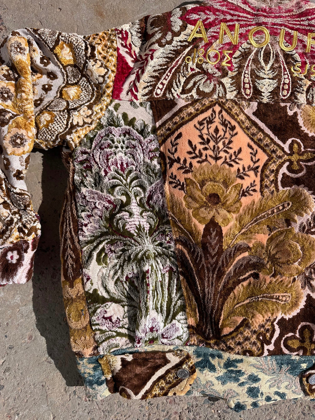 Moroccan hand made with unique patshwork color,  carpet Jacket UNISEX