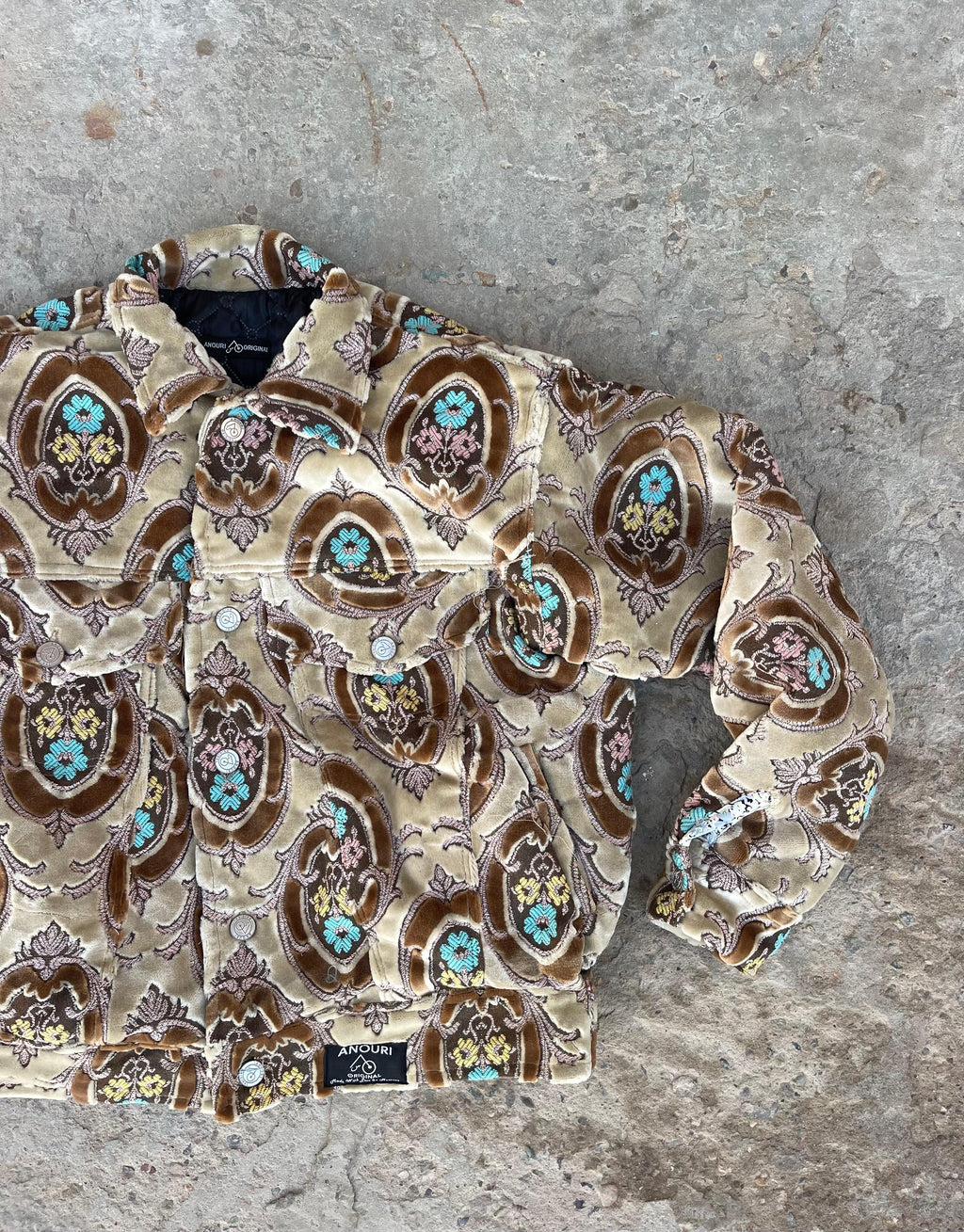 Moroccan hand made yellow and brown with unique design carpet Jacket UNISEX