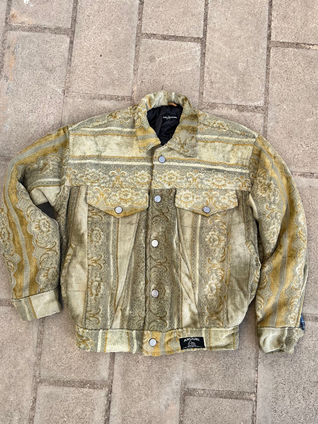 Moroccan hand made with unique light green and yellow color,  carpet Jacket UNISEX
