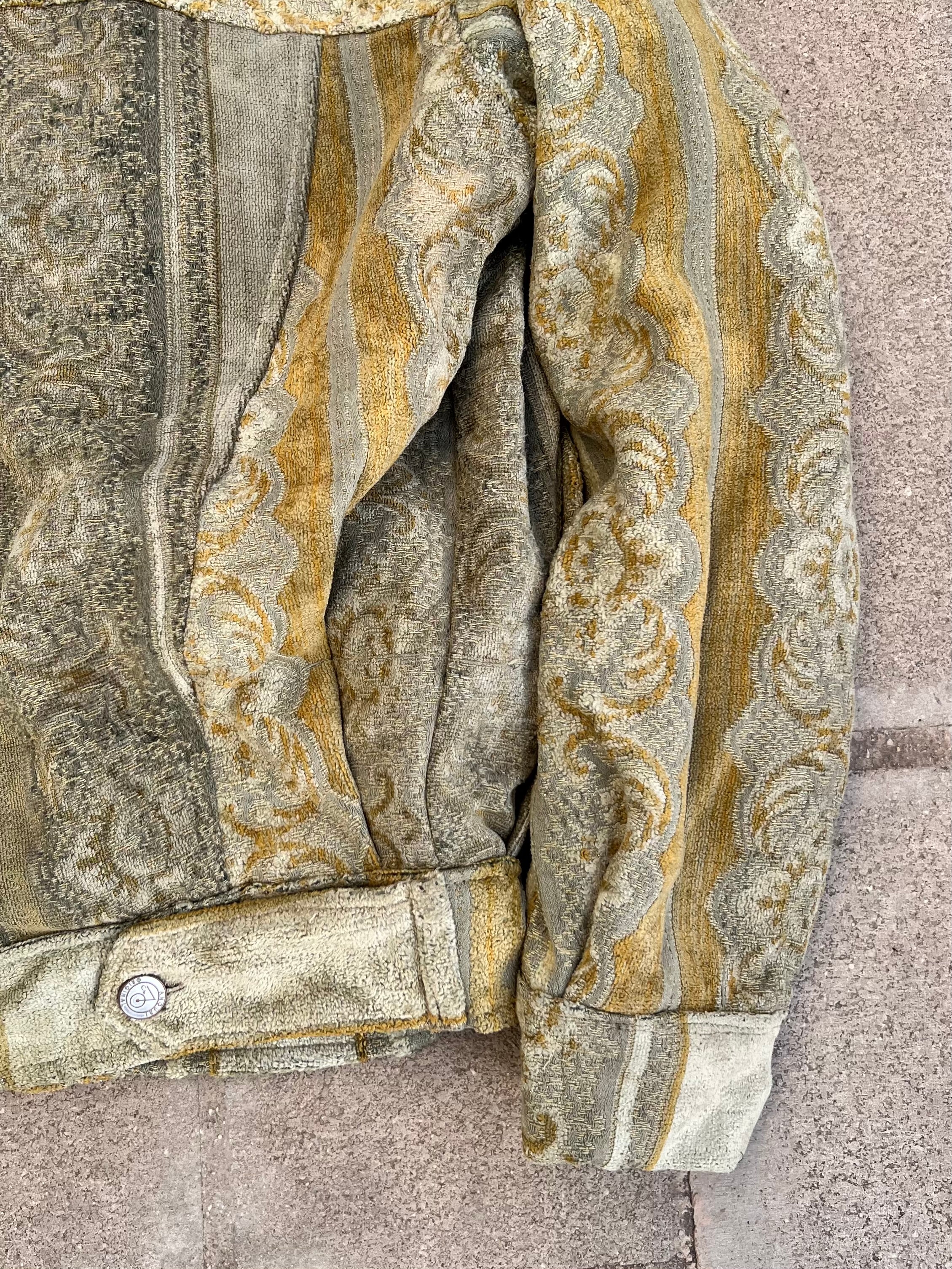 Moroccan hand made with unique light green and yellow color,  carpet Jacket UNISEX