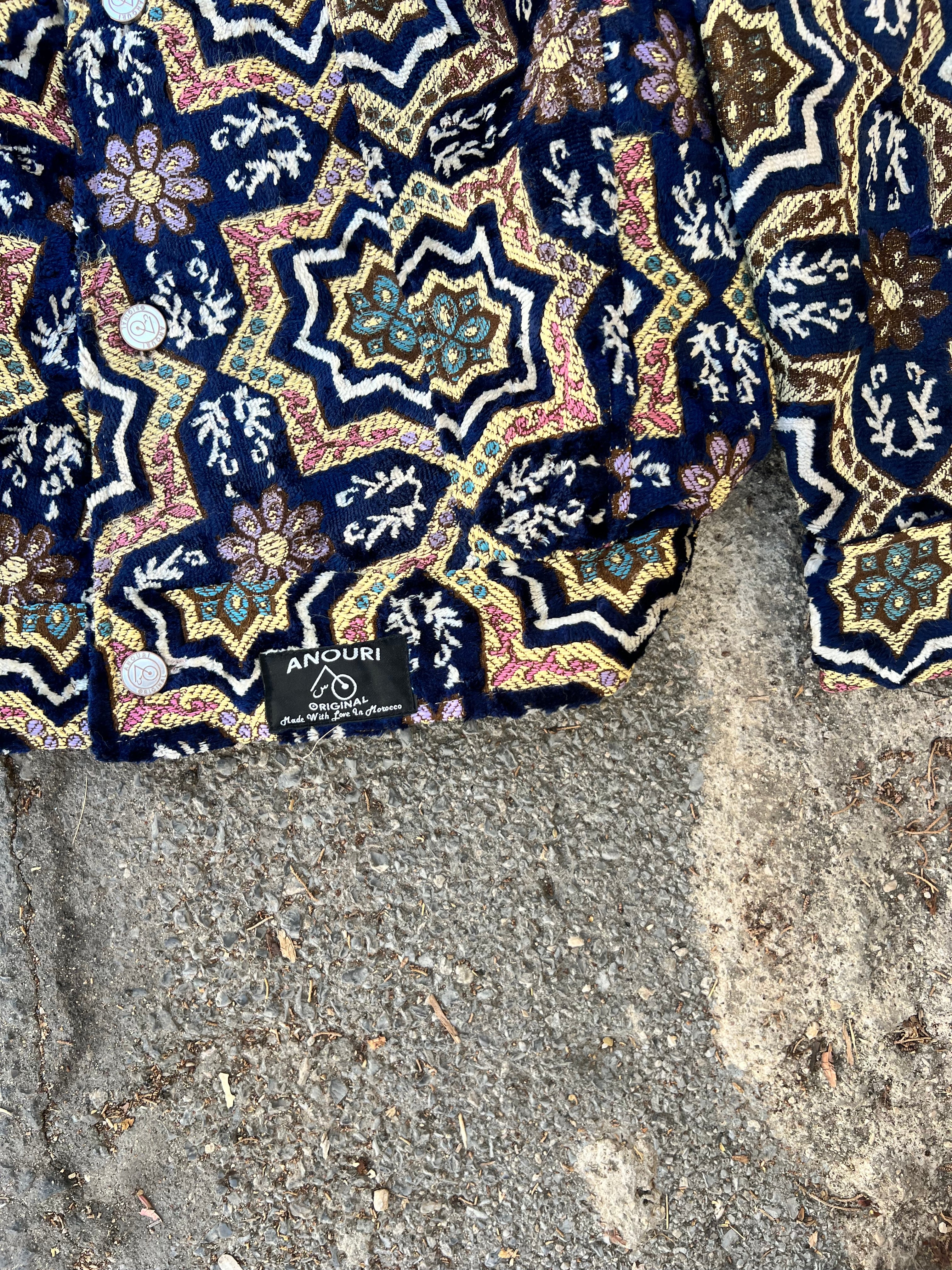 Moroccan hand made with unique green and white color ,  carpet Jacket UNISEX
