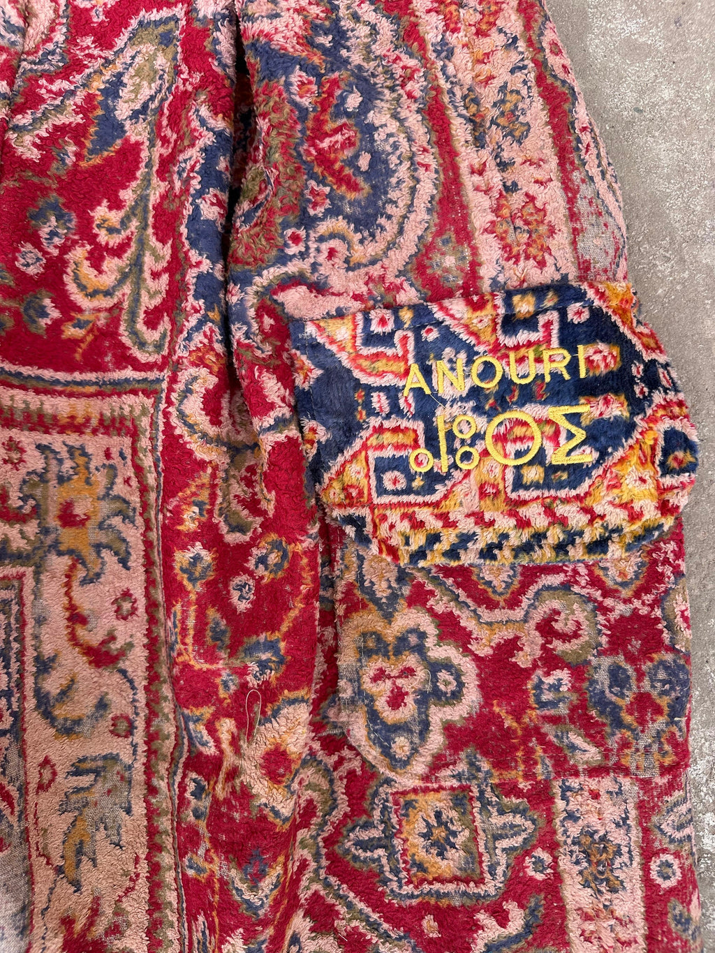 Anouris Original PANT with wide legs with two pockets  side unique red print “Carpet” UNISEX