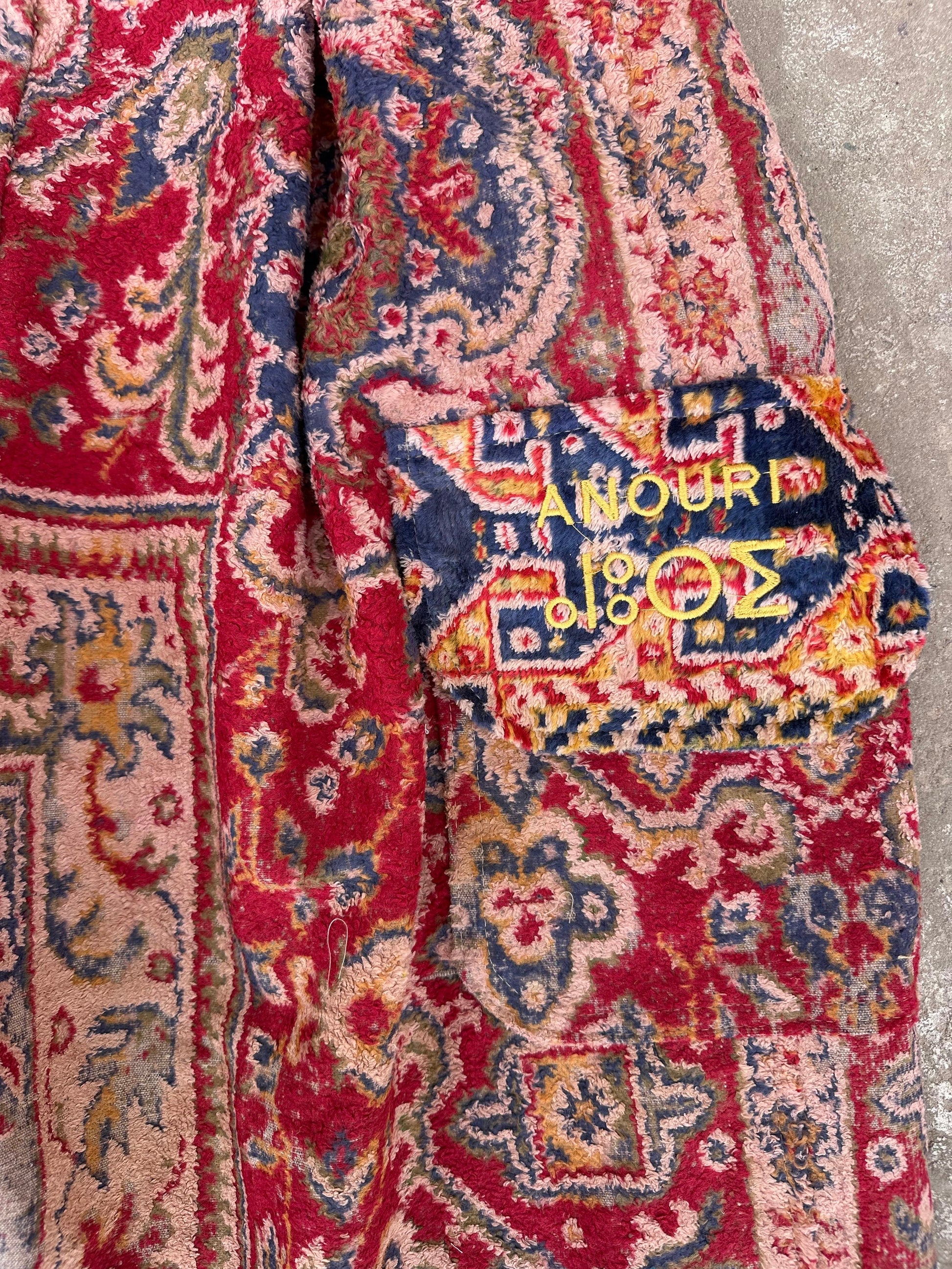 Anouris Original PANT with wide legs with two pockets  side unique red print “Carpet” UNISEX