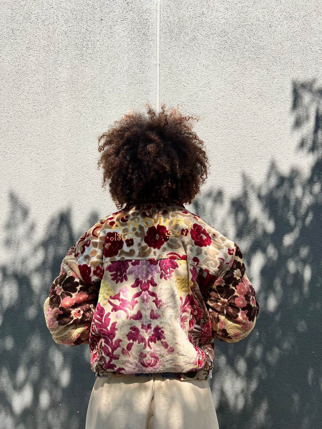 Moroccan hand made with unique patshwork design ,  carpet Jacket UNISEX