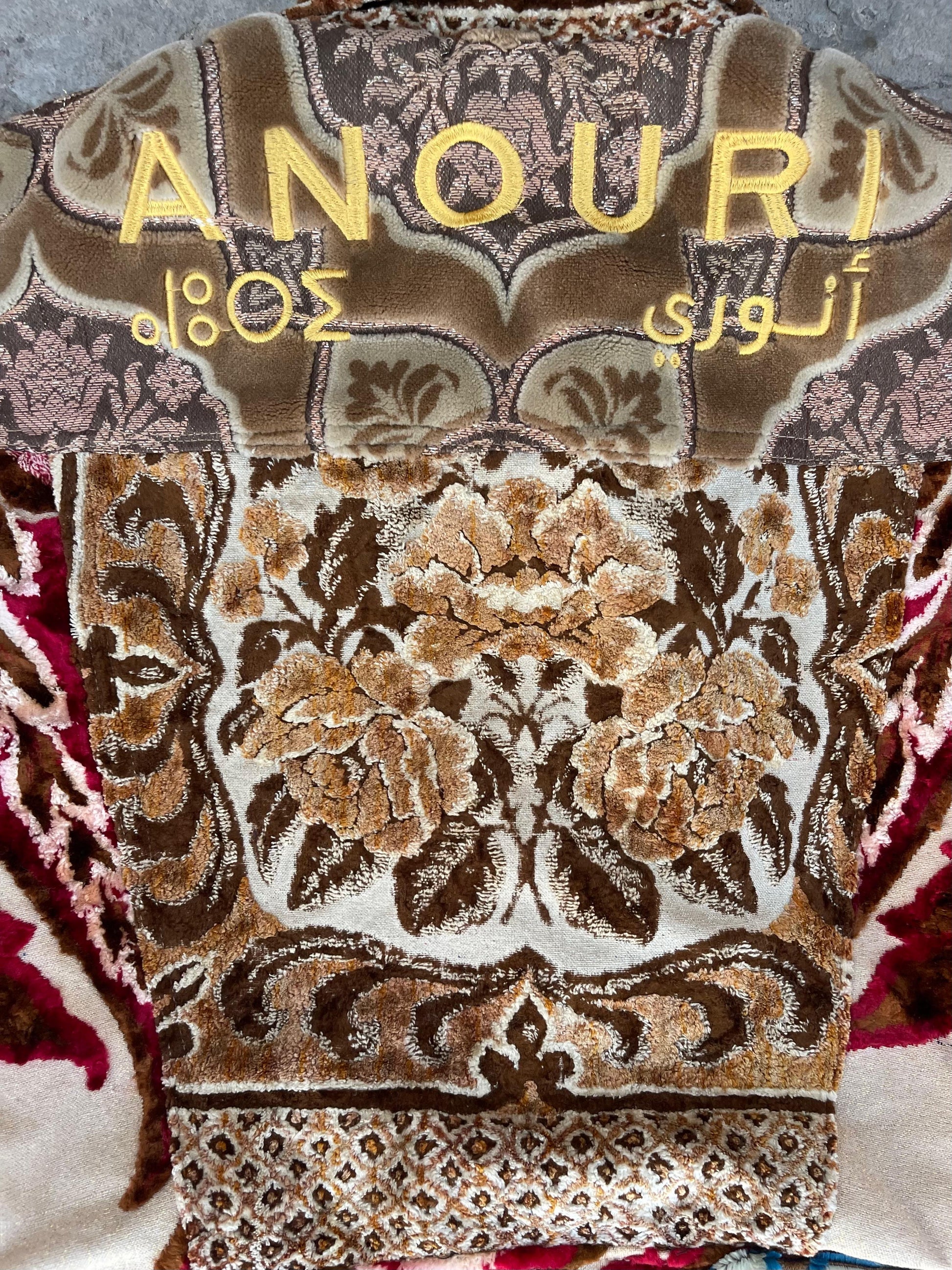 Moroccan hand made patchwork 7 with unique designs short carpet Jacket for female