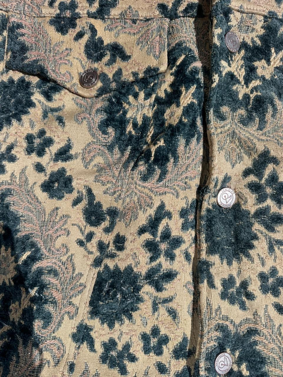 Moroccan hand made with unique blue and yellow color,  carpet Jacket UNISEX