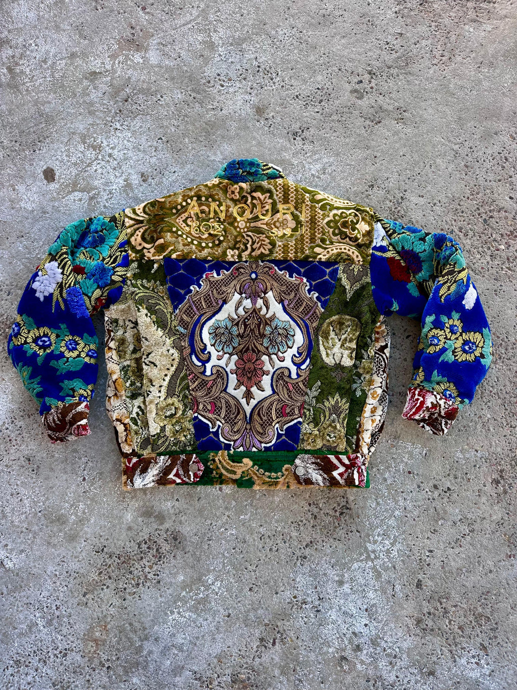 Moroccan hand made with unique patchwork design carpet Jacket UNISEX