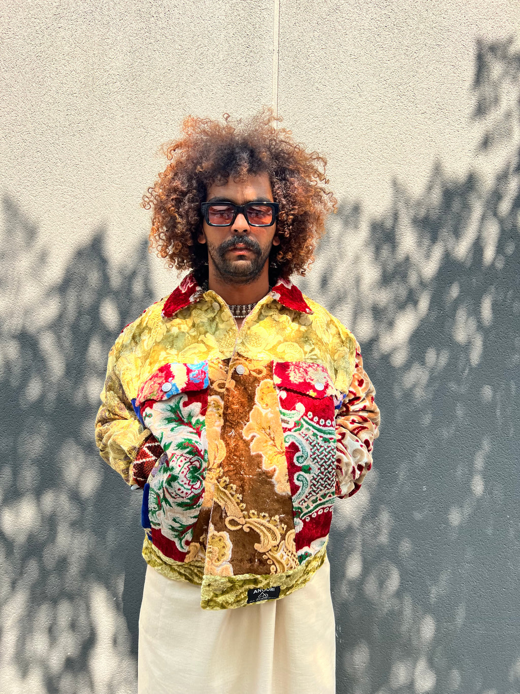 Moroccan hand made with unique patshwork design ,  carpet Jacket UNISEX