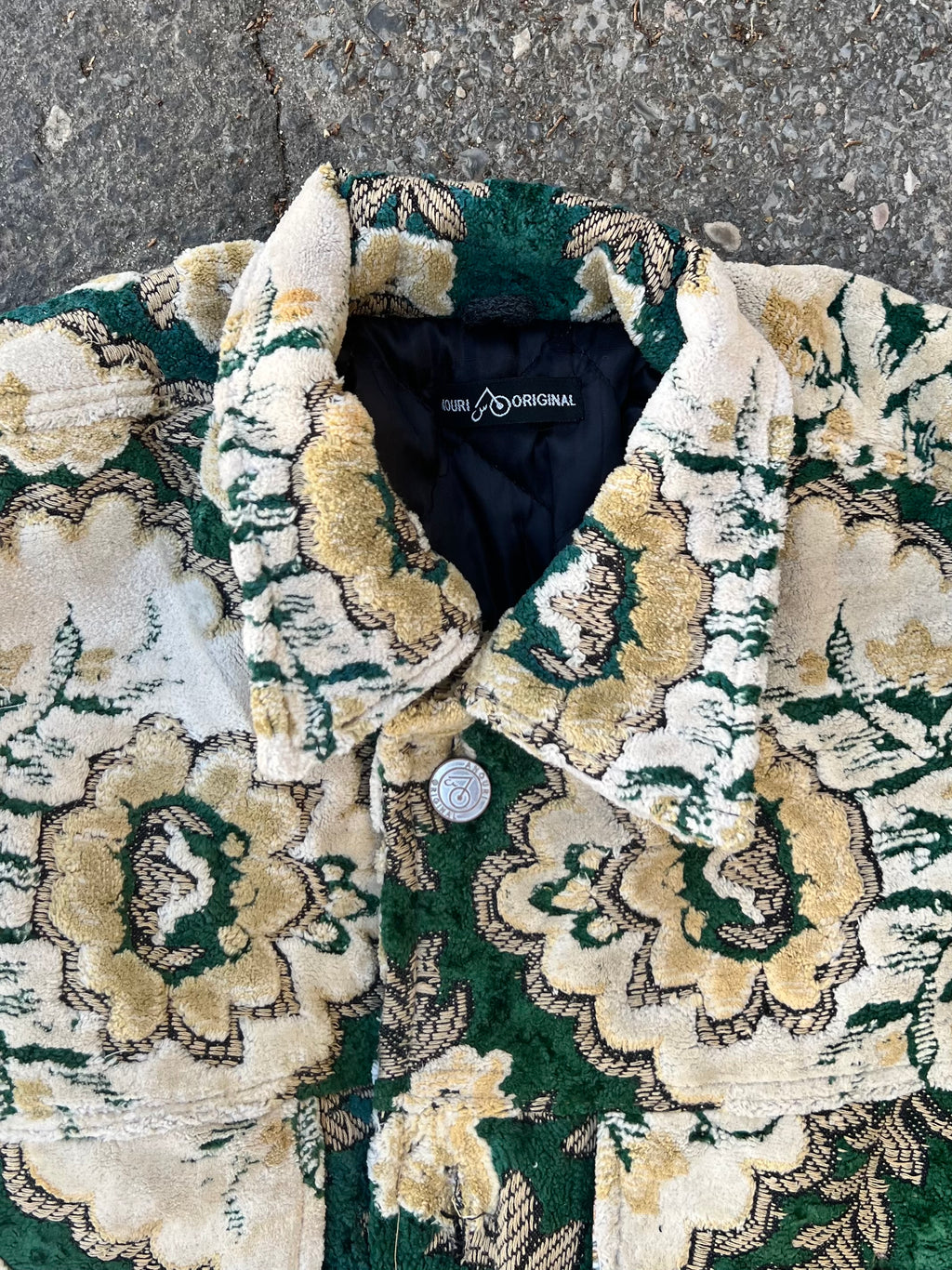 Moroccan hand made with unique white and green color,  carpet Jacket UNISEX