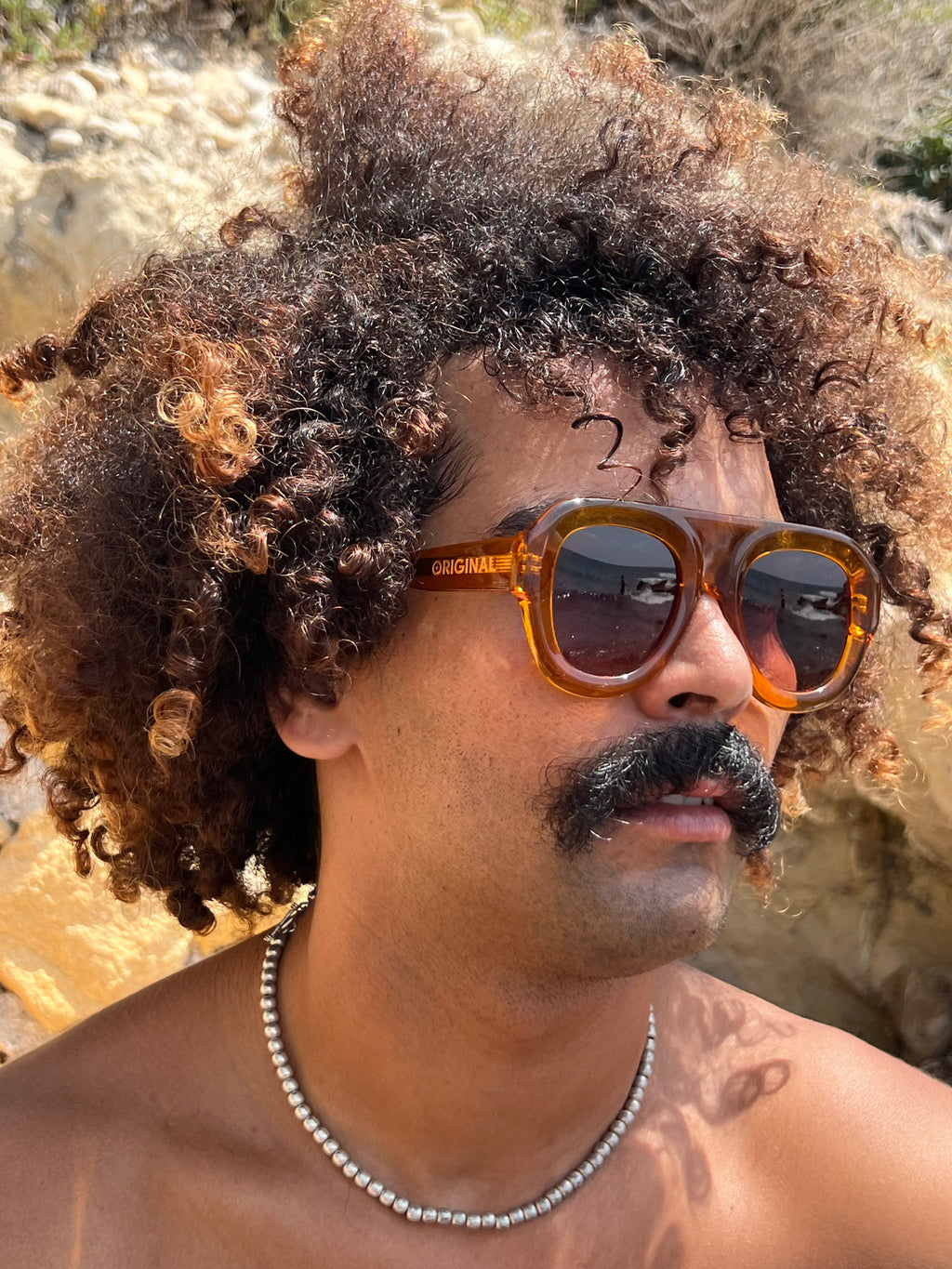Atlas Orange Sunglasses , Handmade in Morocco with a Bold Contemporary Design and Lightweight Everyday Comfort