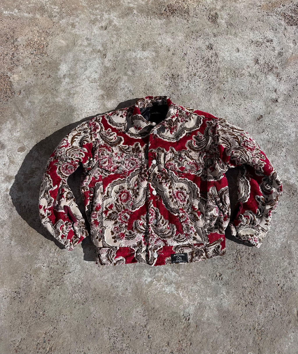 Moroccan hand made with unique red color,  carpet Jacket UNISEX