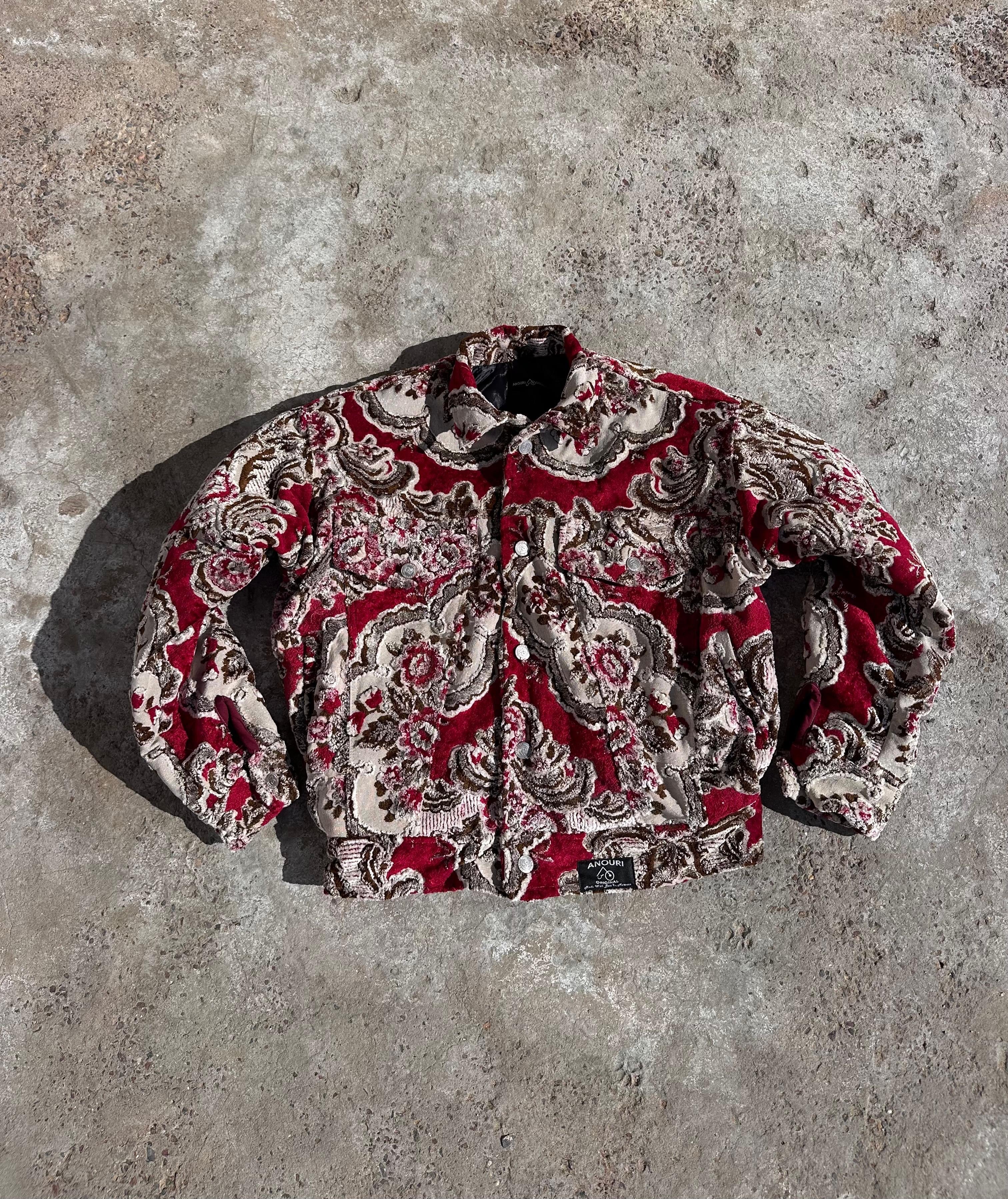Moroccan hand made with unique red color,  carpet Jacket UNISEX