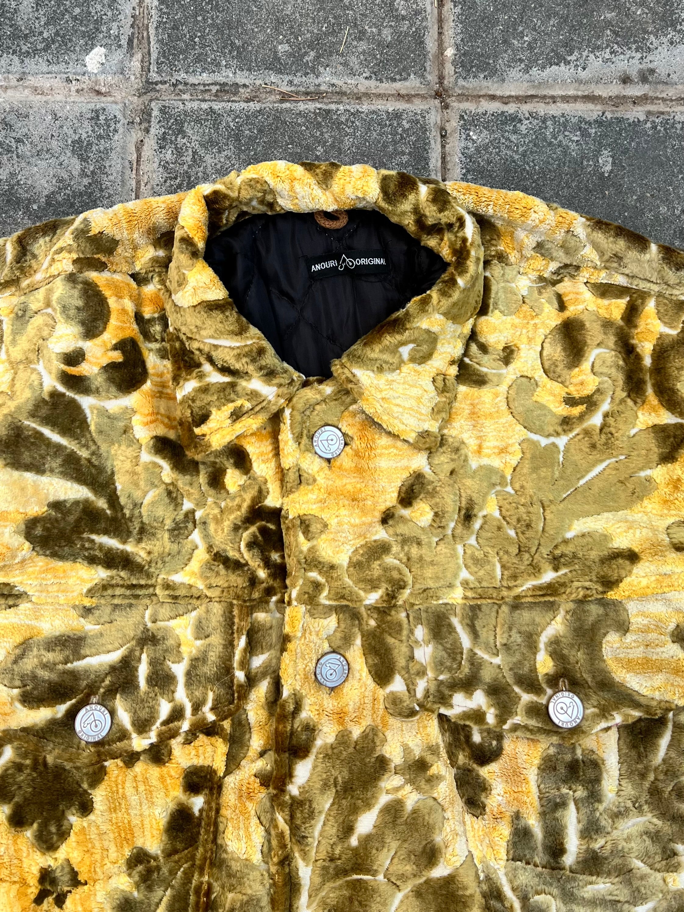 Moroccan hand made with unique light green with yellow color,  carpet Jacket UNISEX