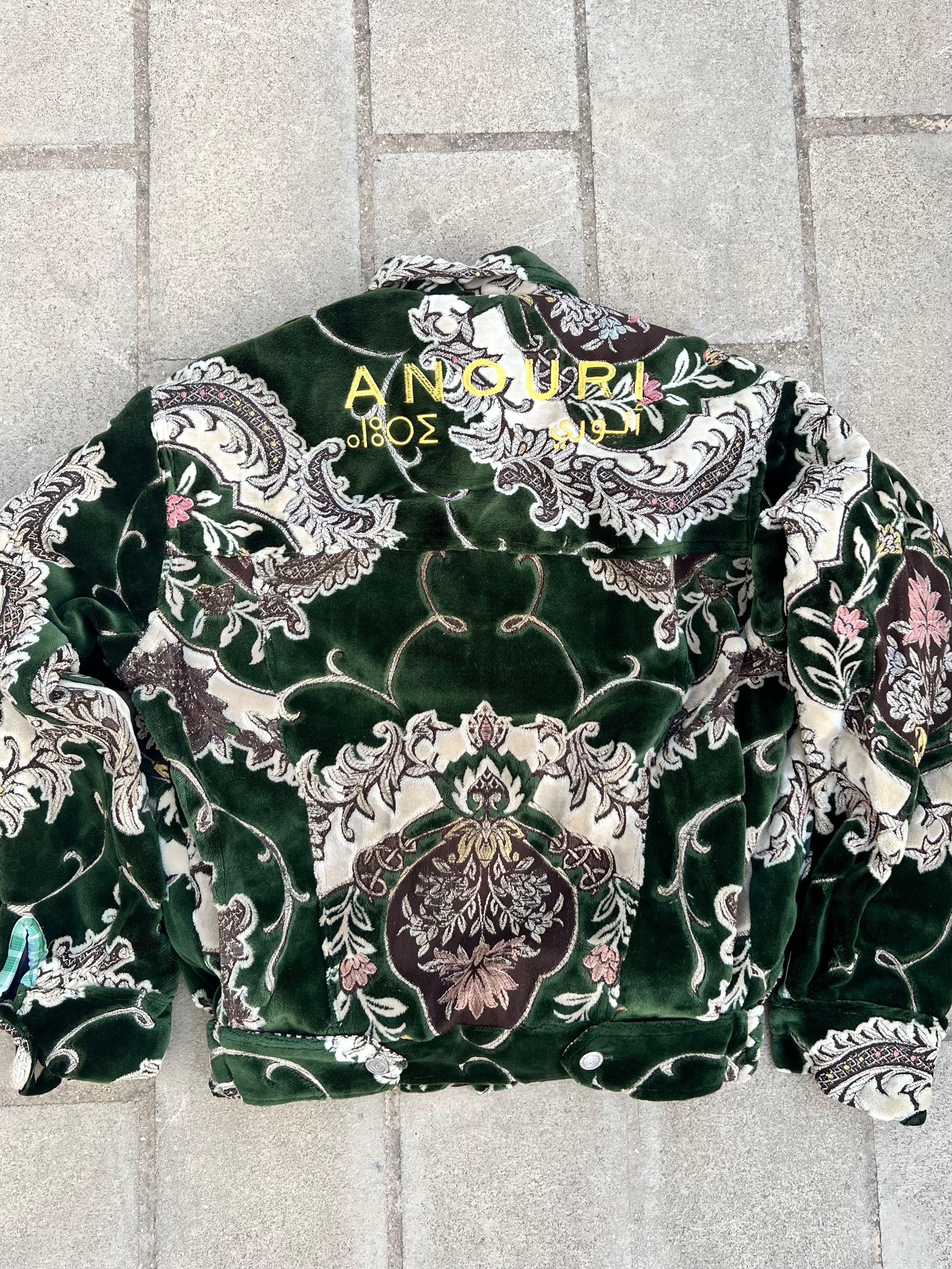 Moroccan hand made with unique green color,  carpet Jacket UNISEX