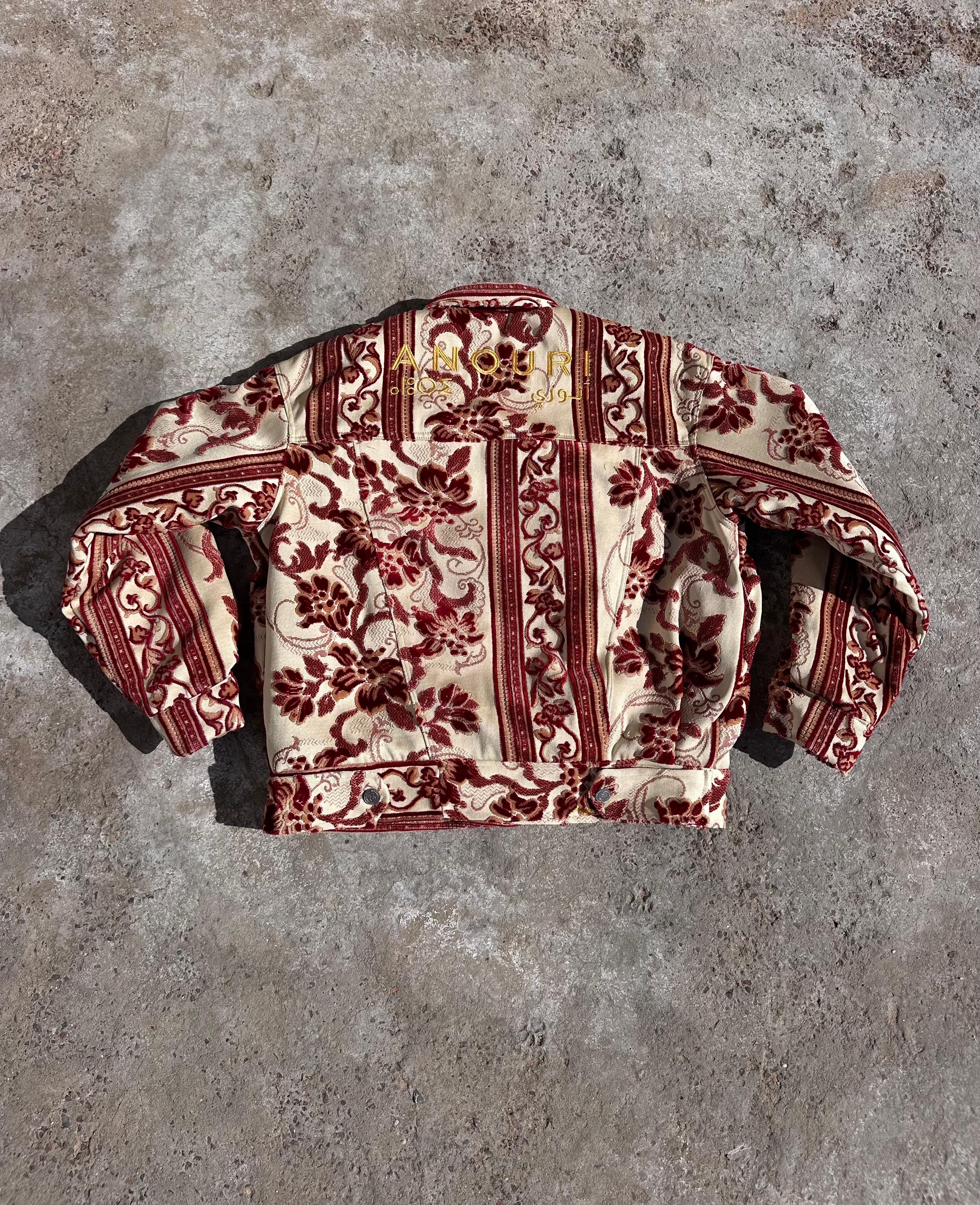 Moroccan hand made with unique unique yellow and red color,  carpet Jacket UNISEX