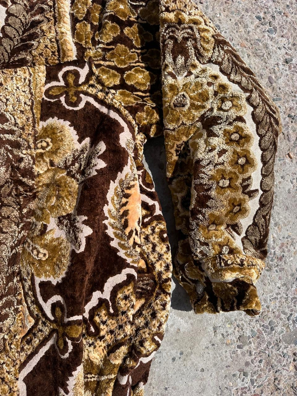 Moroccan hand made with unique brown and yellow color,  carpet Jacket UNISEX