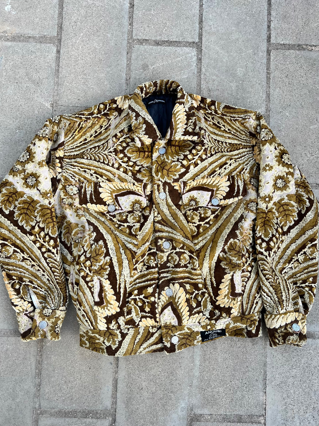 Moroccan hand made with unique yellow and brown color,  carpet Jacket UNISEX