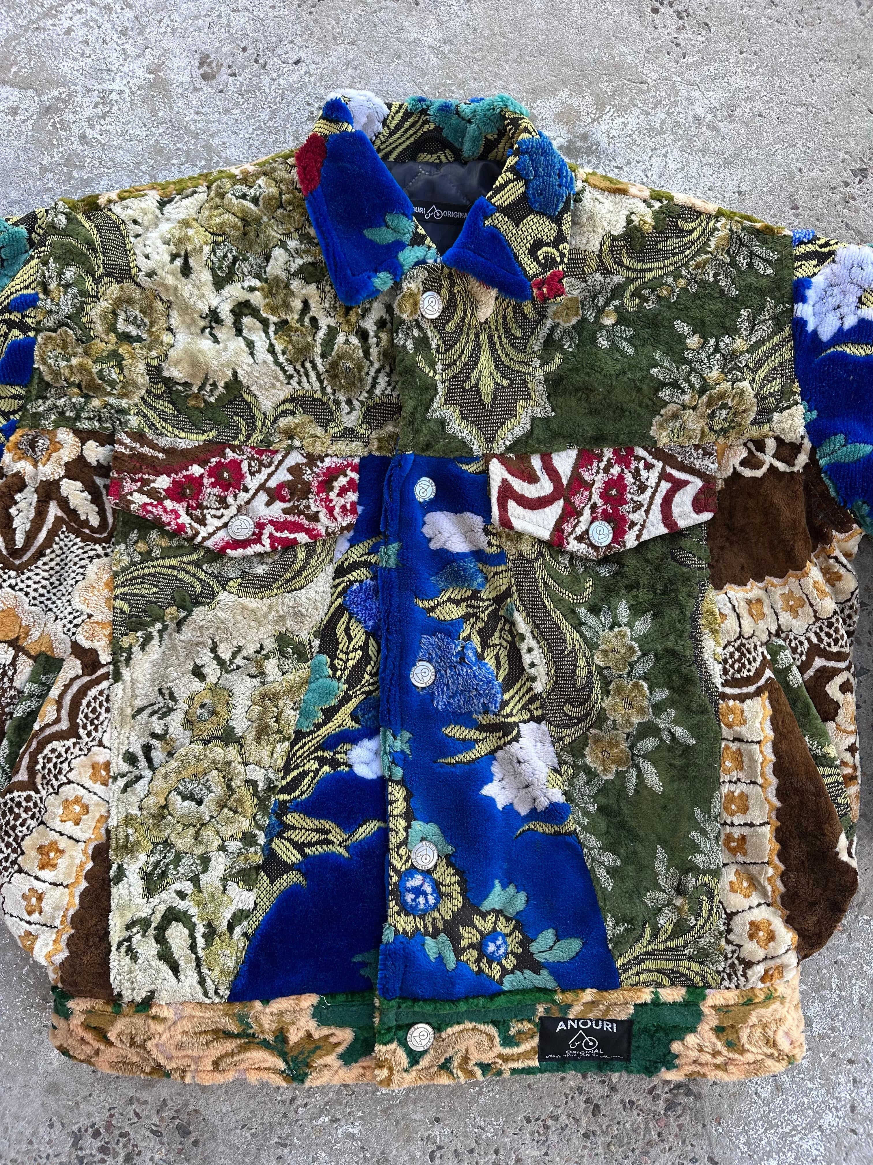 Moroccan hand made with unique patchwork design carpet Jacket UNISEX