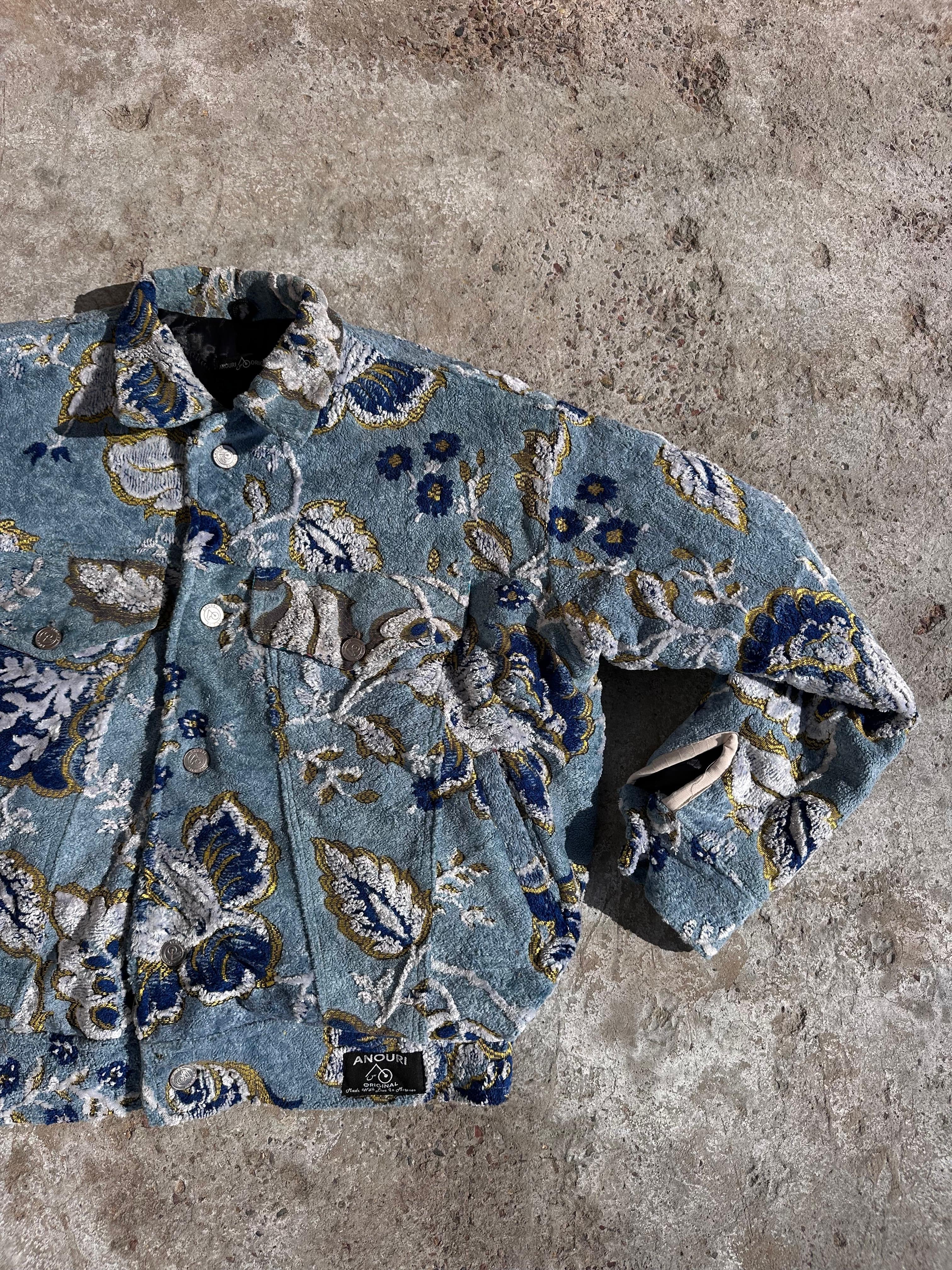 Moroccan hand made with unique light blue color,  carpet Jacket UNISEX