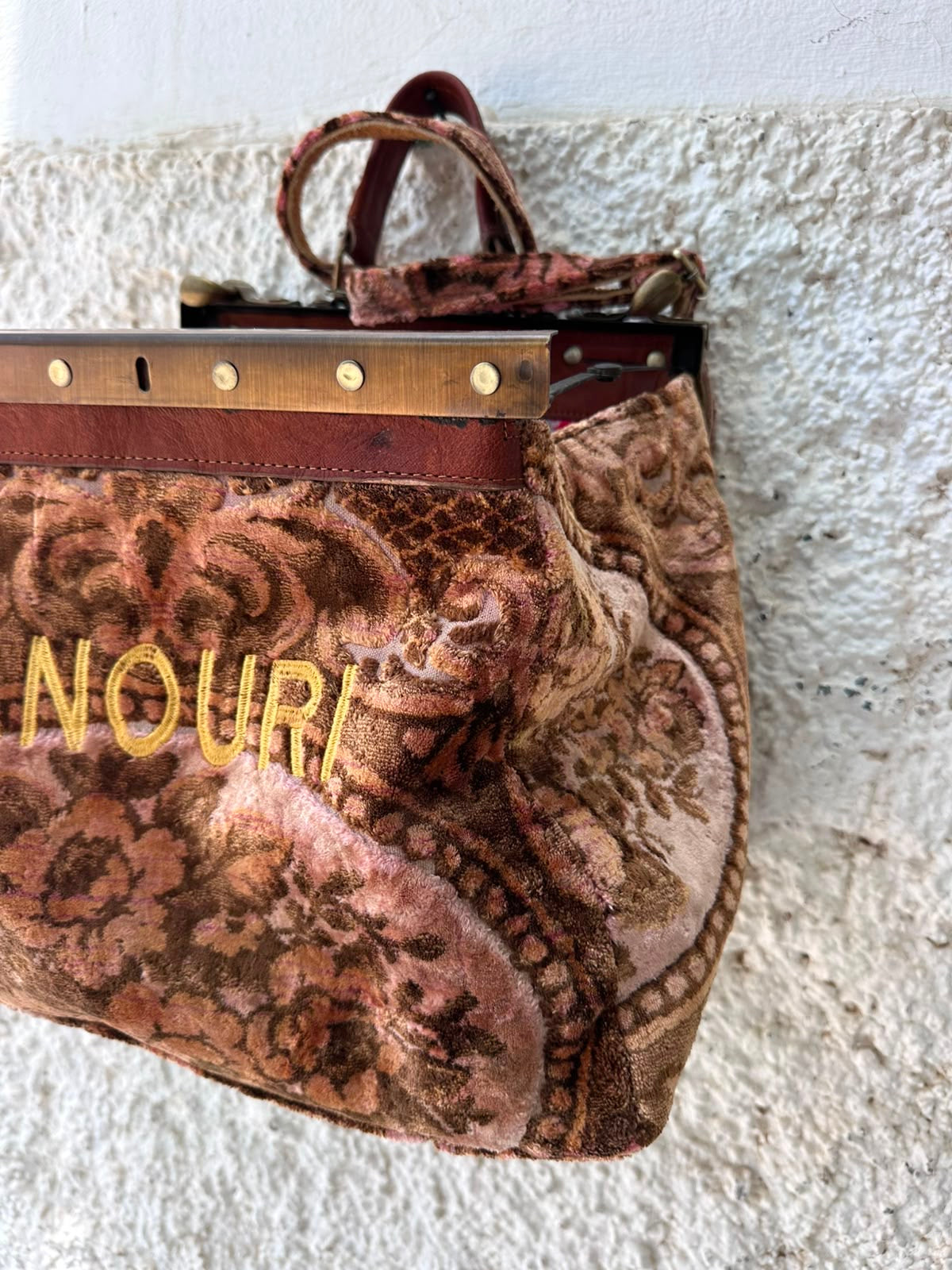 Anouri Original Emerald Heritage Frame royal colour Carpet Bag