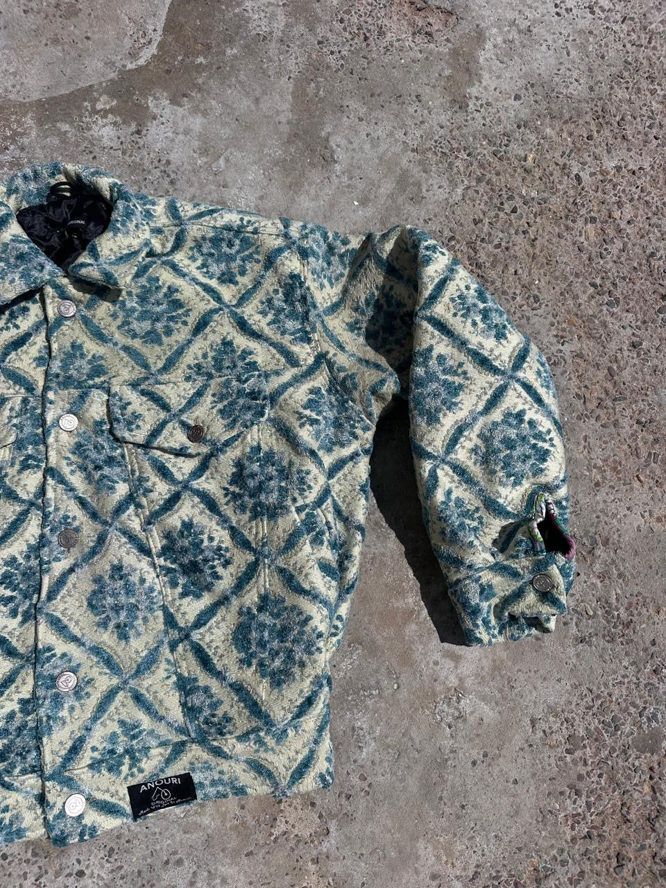 Moroccan hand made with unique light blue color,  carpet Jacket UNISEX
